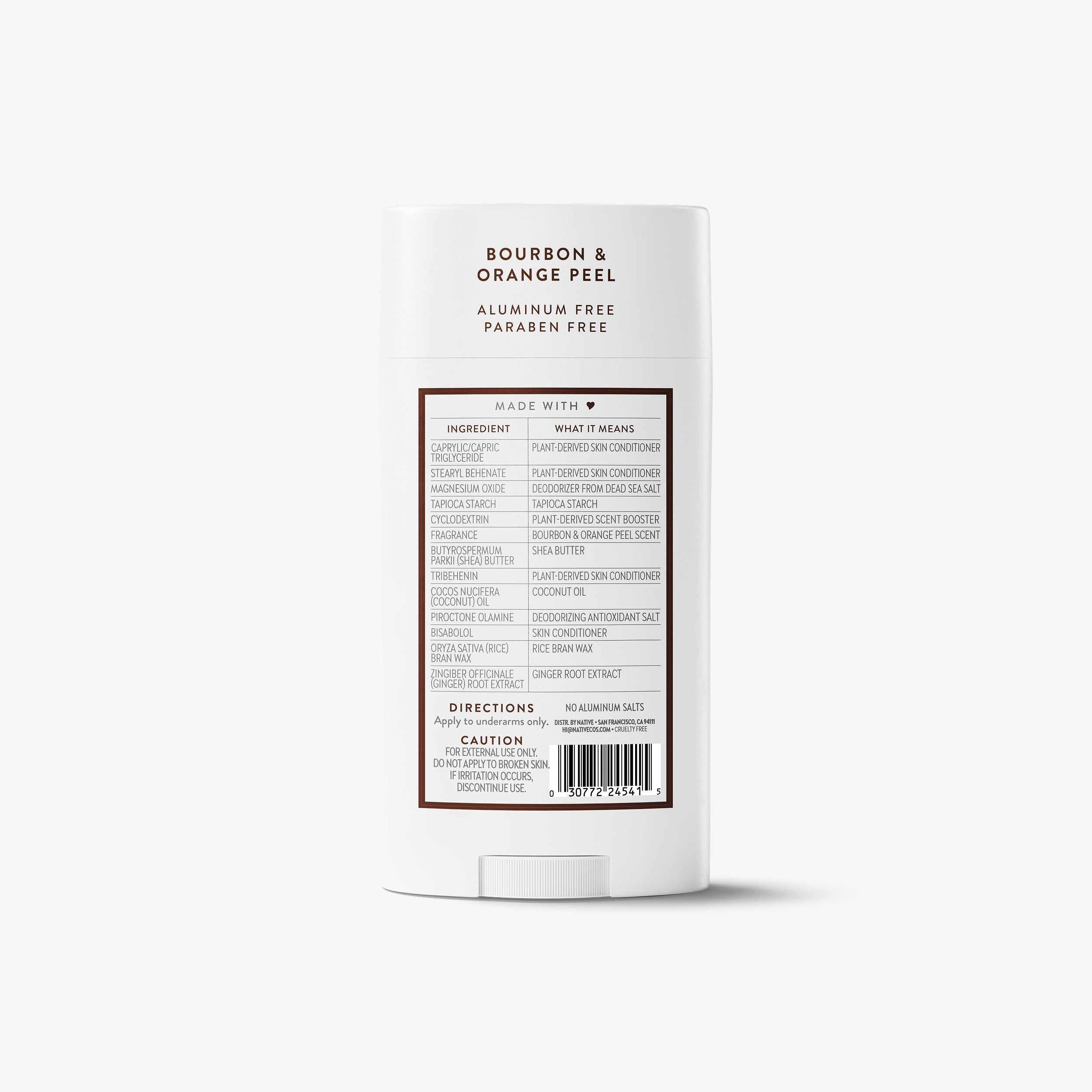 Bourbon and Orange Peel Deodorant Stick Classic 3.1oz Care Collection