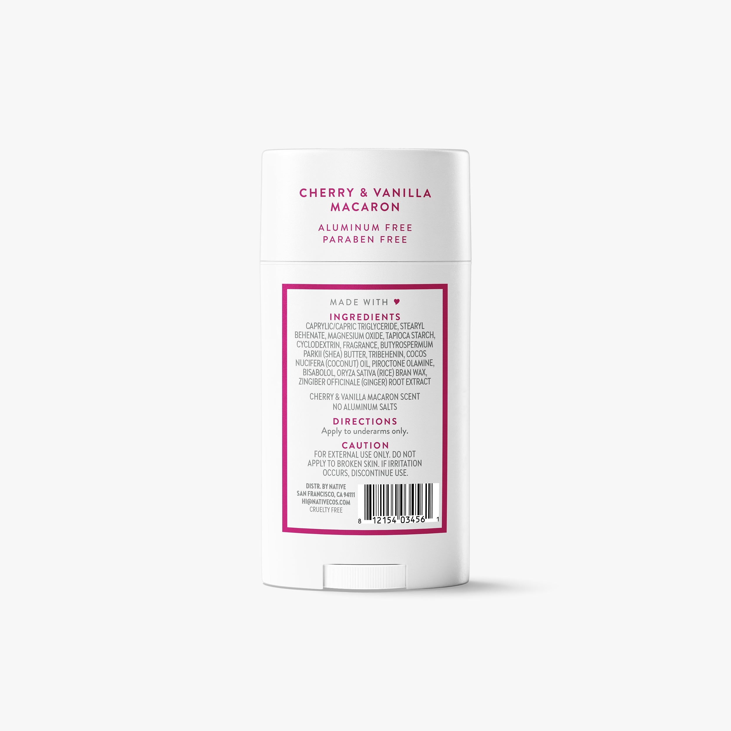 Cherry and Vanilla Macaron Deodorant Stick Classic 2.65oz Care Collection
