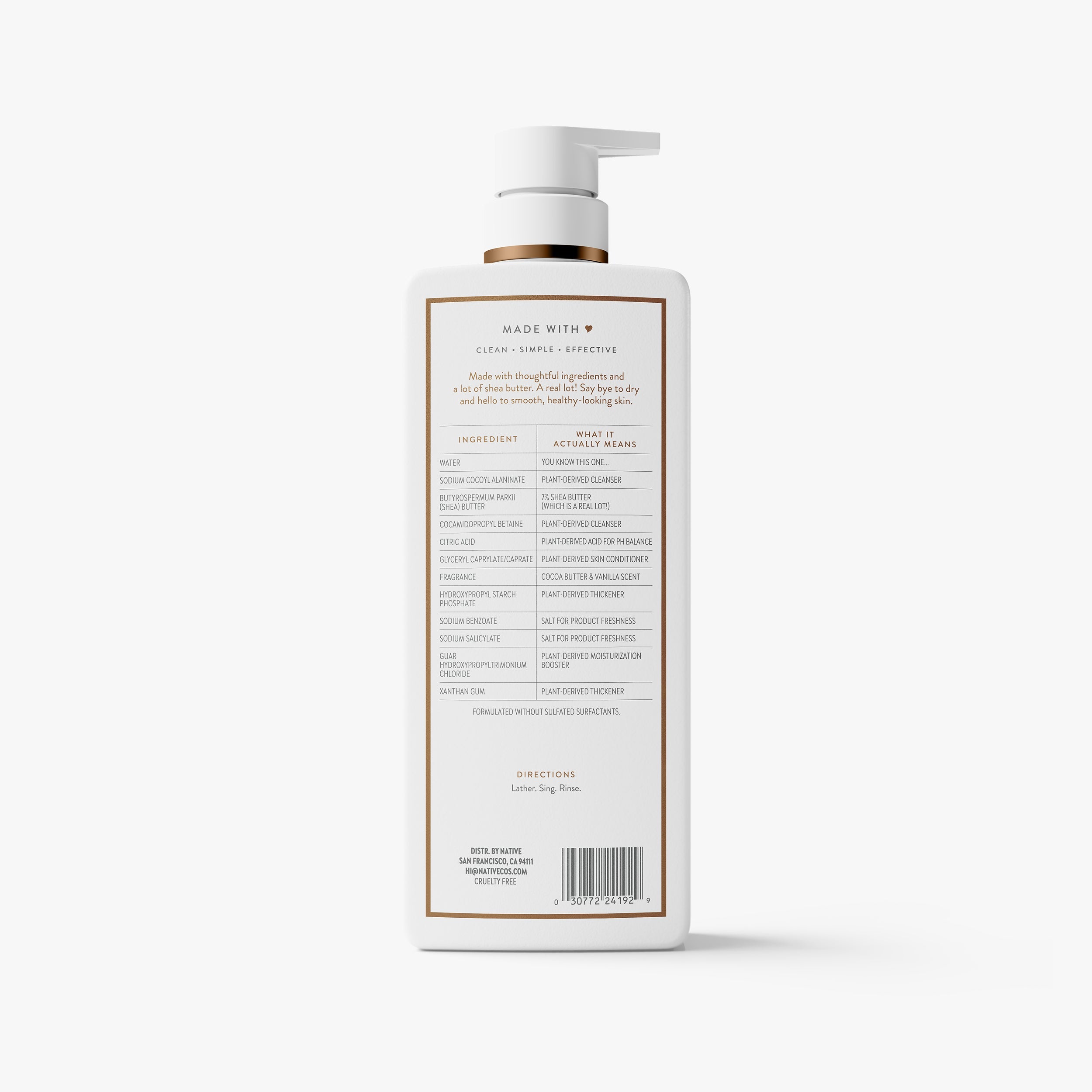 Cocoa Butter and Vanilla Moisturizing Body Wash Classic 22oz Care Collection