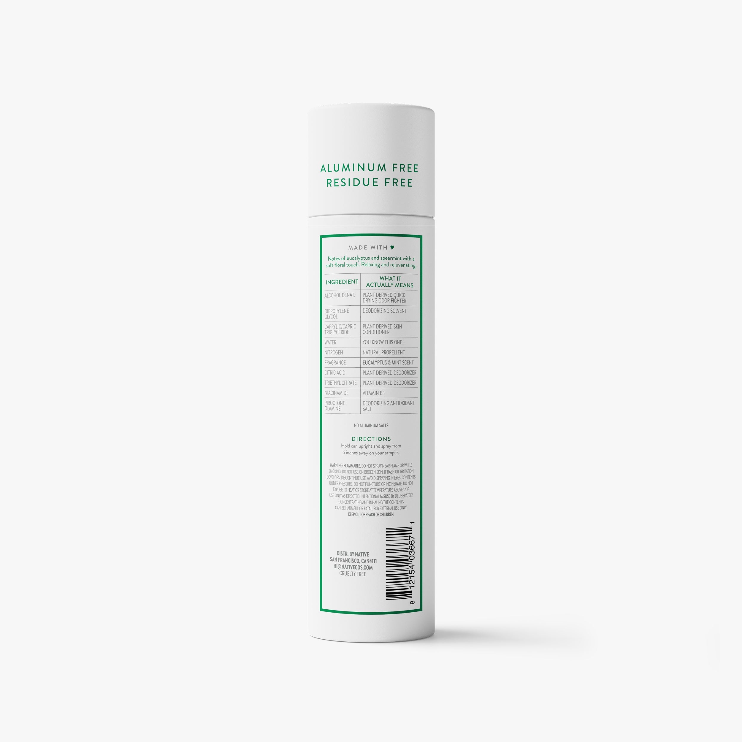 Eucalyptus and Mint Deodorant Spray Classic 3.5oz Care Collection