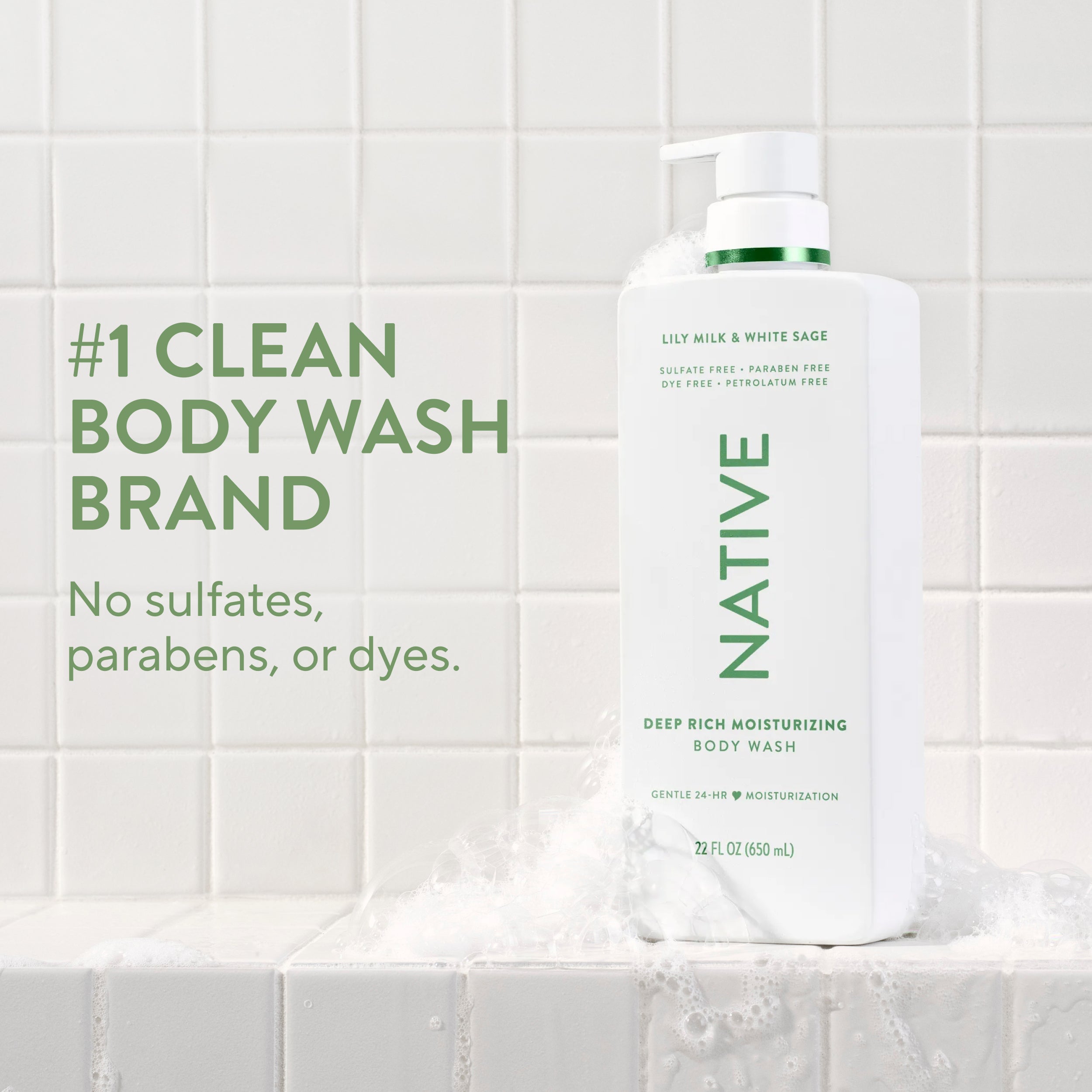 Lily Milk and White Sage Moisturizing Body Wash Classic 22oz Care Collection