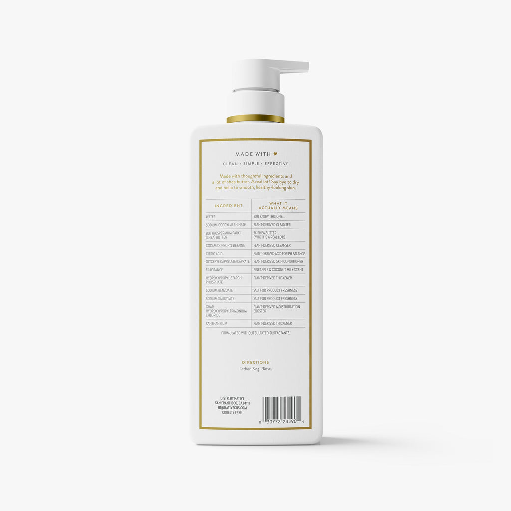Pineapple and Coconut Milk Moisturizing Body Wash Classic 22oz Care Collection