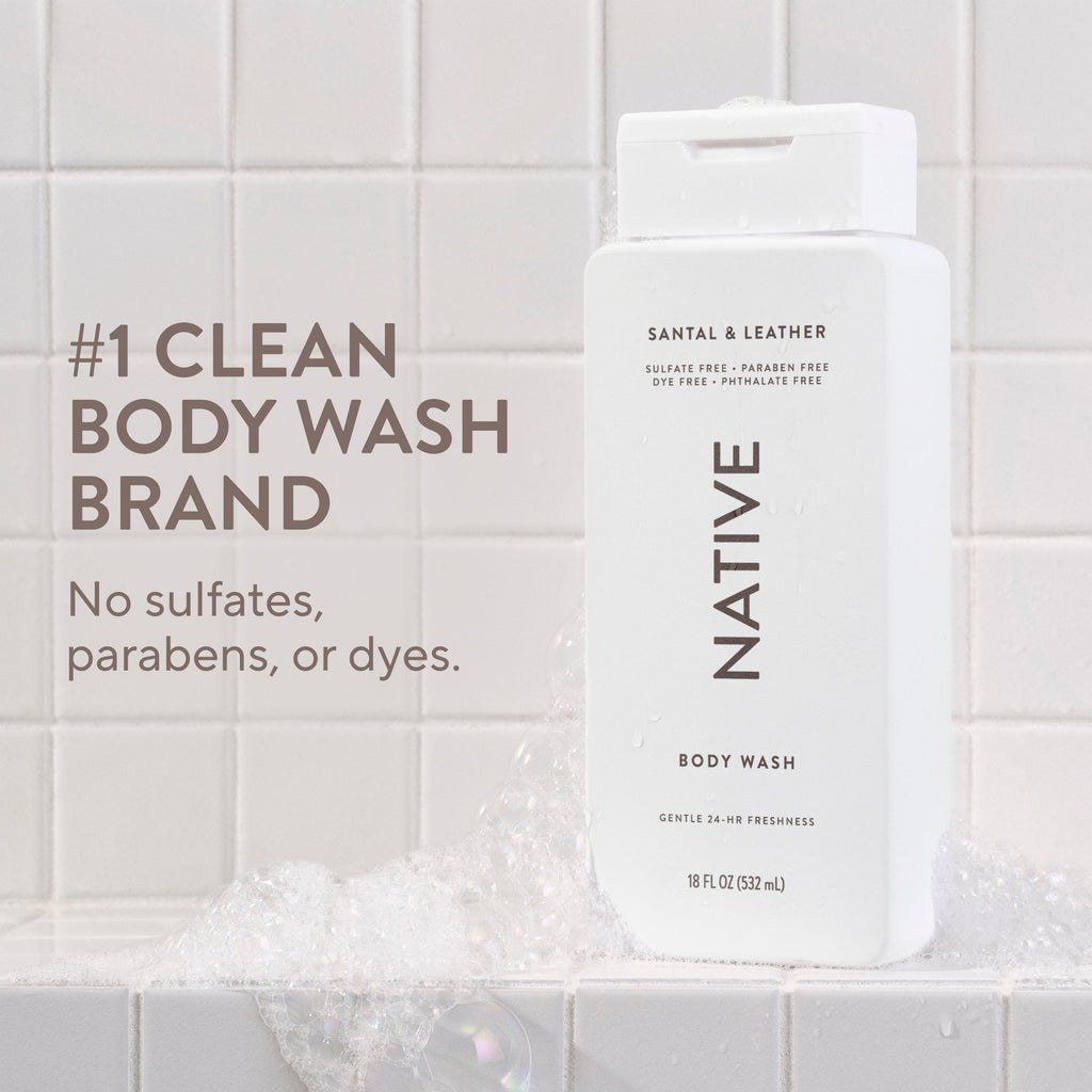 Santal and Leather Body Wash Classic 18oz Care Collection