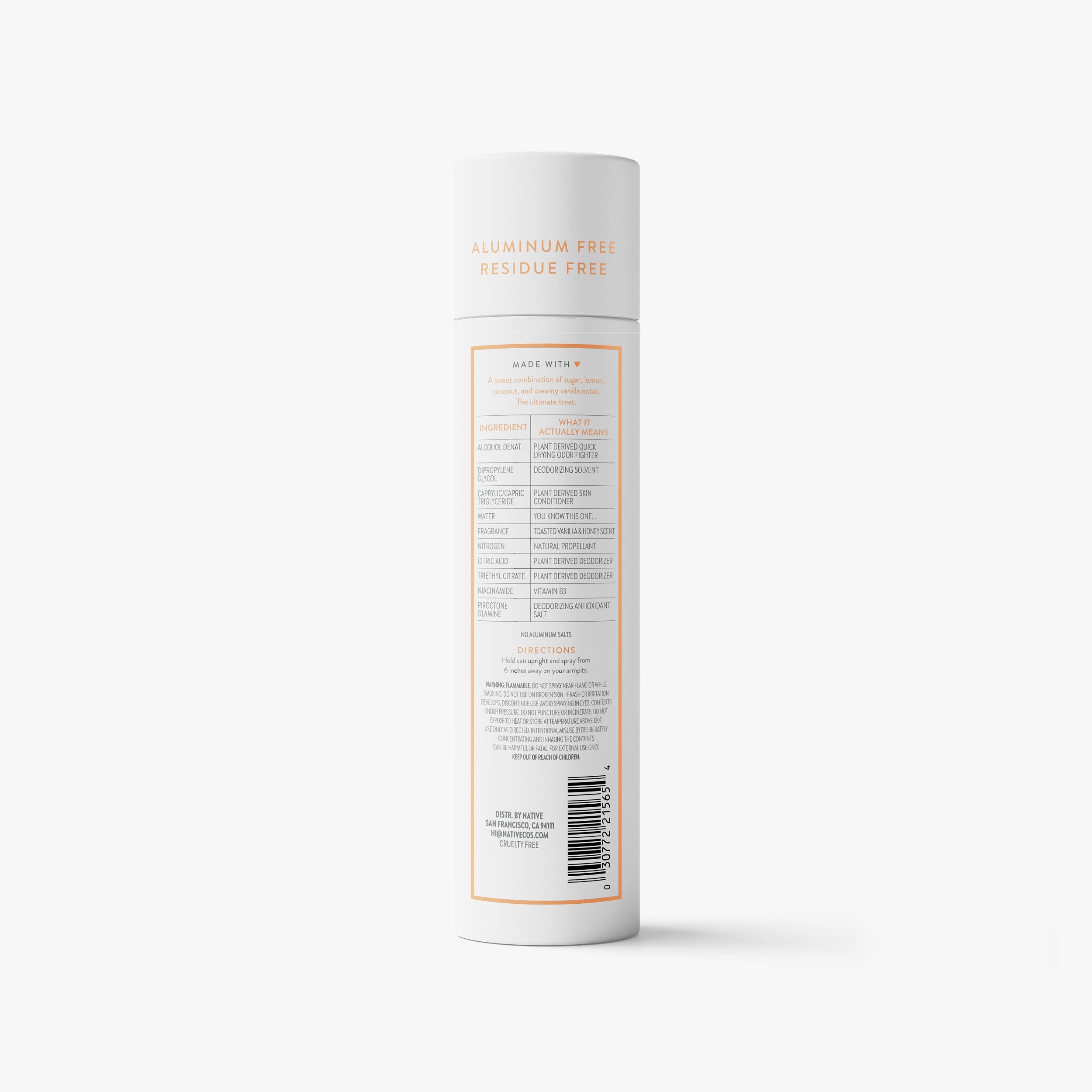 Toasted Vanilla and Honey Deodorant Spray Classic 3.5oz Care Collection