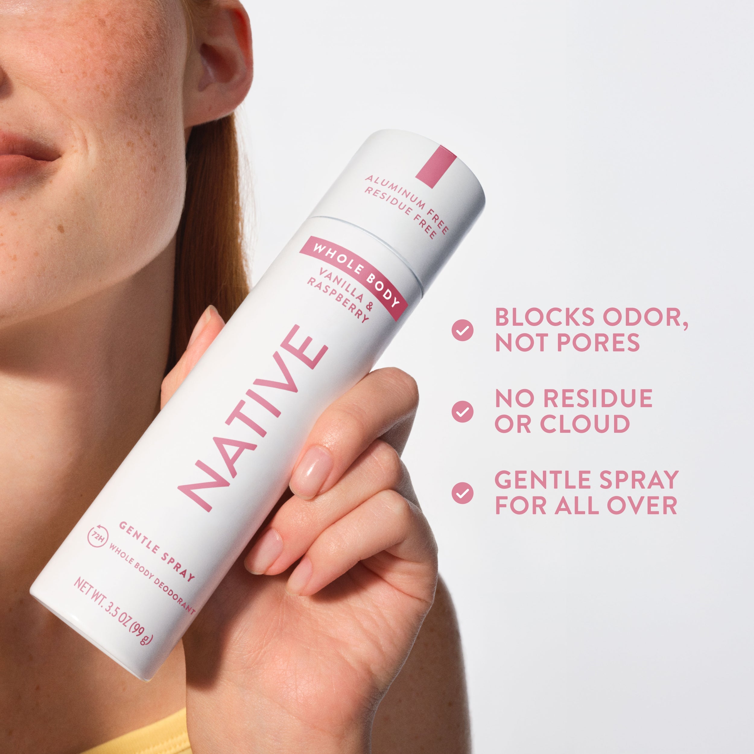 Vanilla and Raspberry Whole Body Deodorant Spray Classic 3.5oz Care Collection