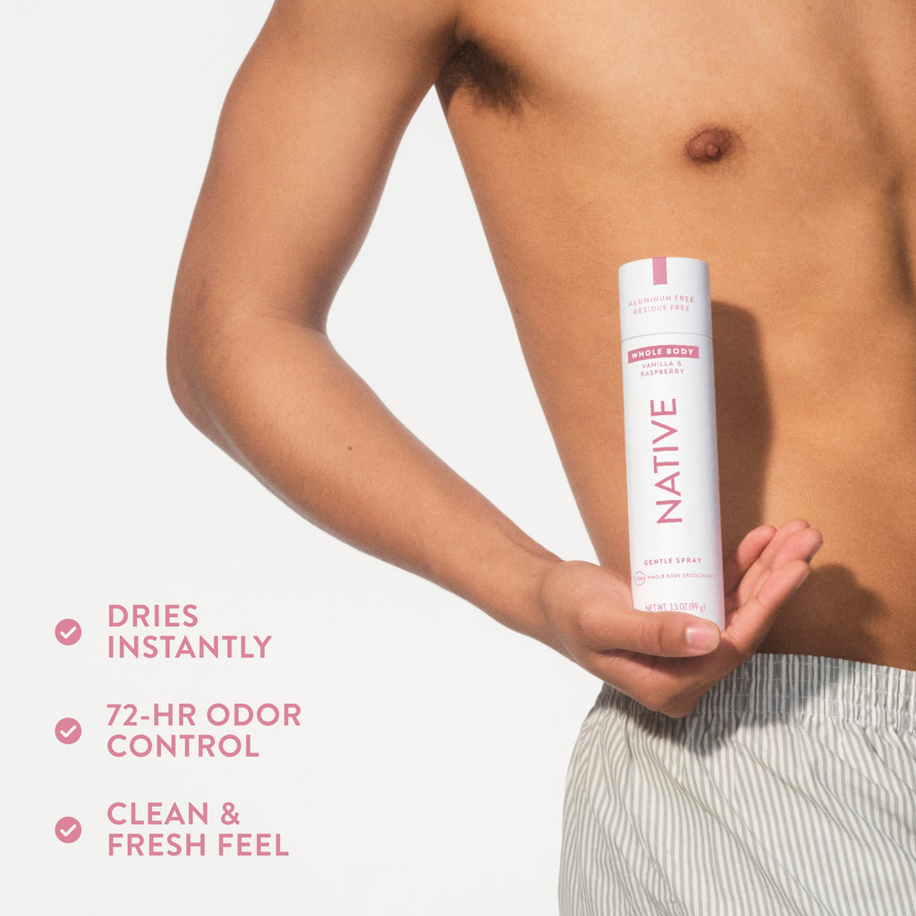 Vanilla and Raspberry Whole Body Deodorant Spray Classic 3.5oz Care Collection