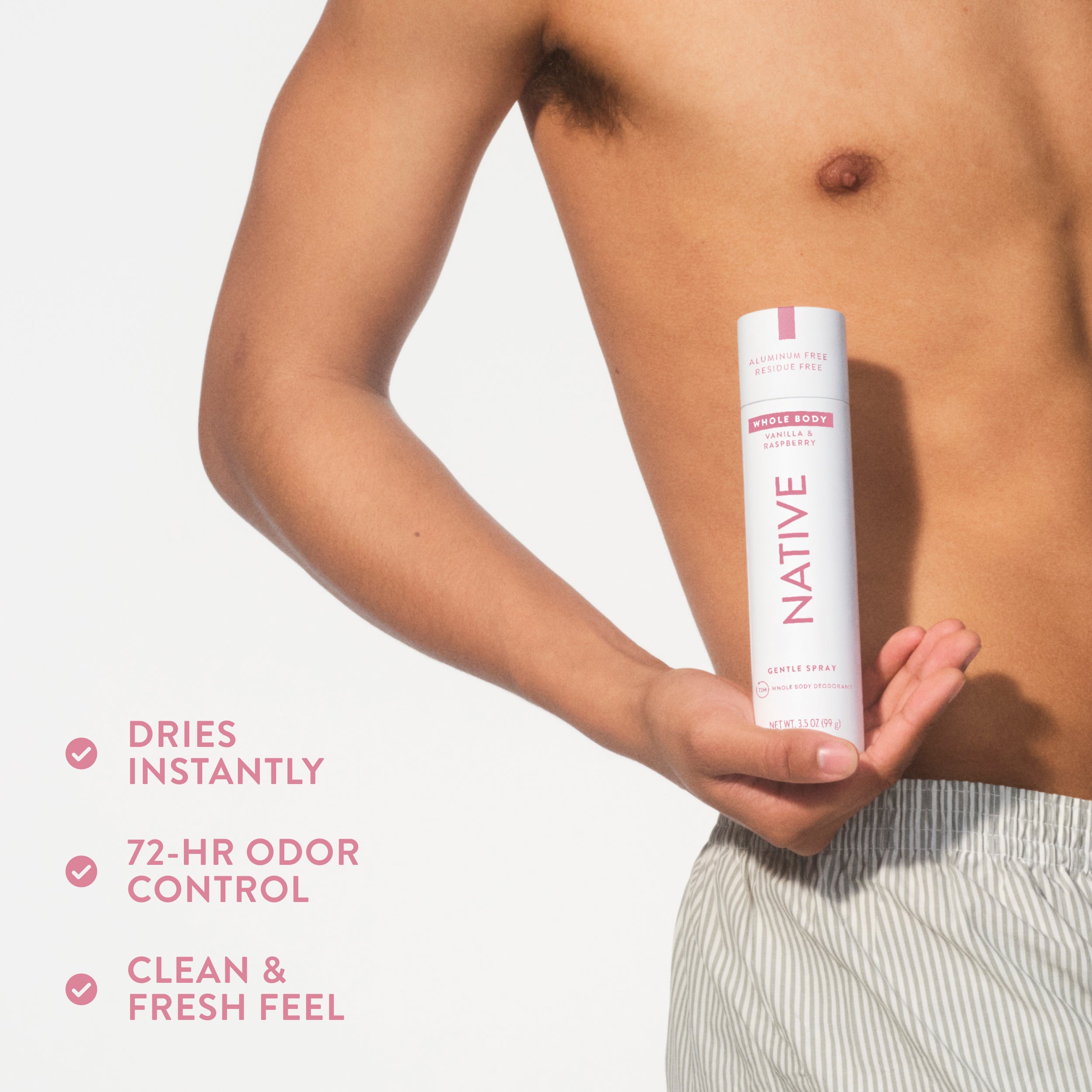 Vanilla and Raspberry Whole Body Deodorant Spray Classic 3.5oz Care Collection