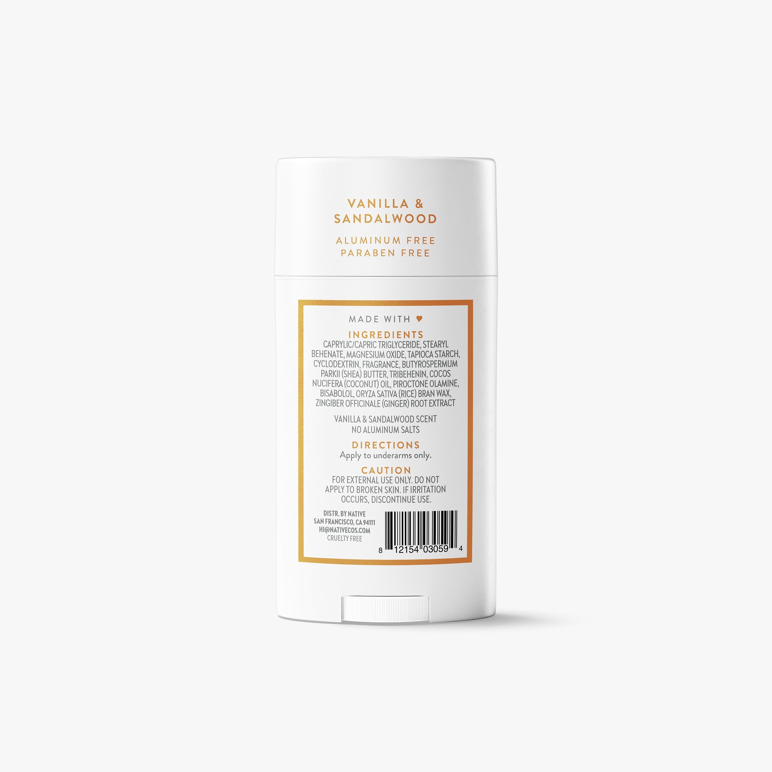 Vanilla and Sandalwood Deodorant Stick Classic 2.65oz Care Collection