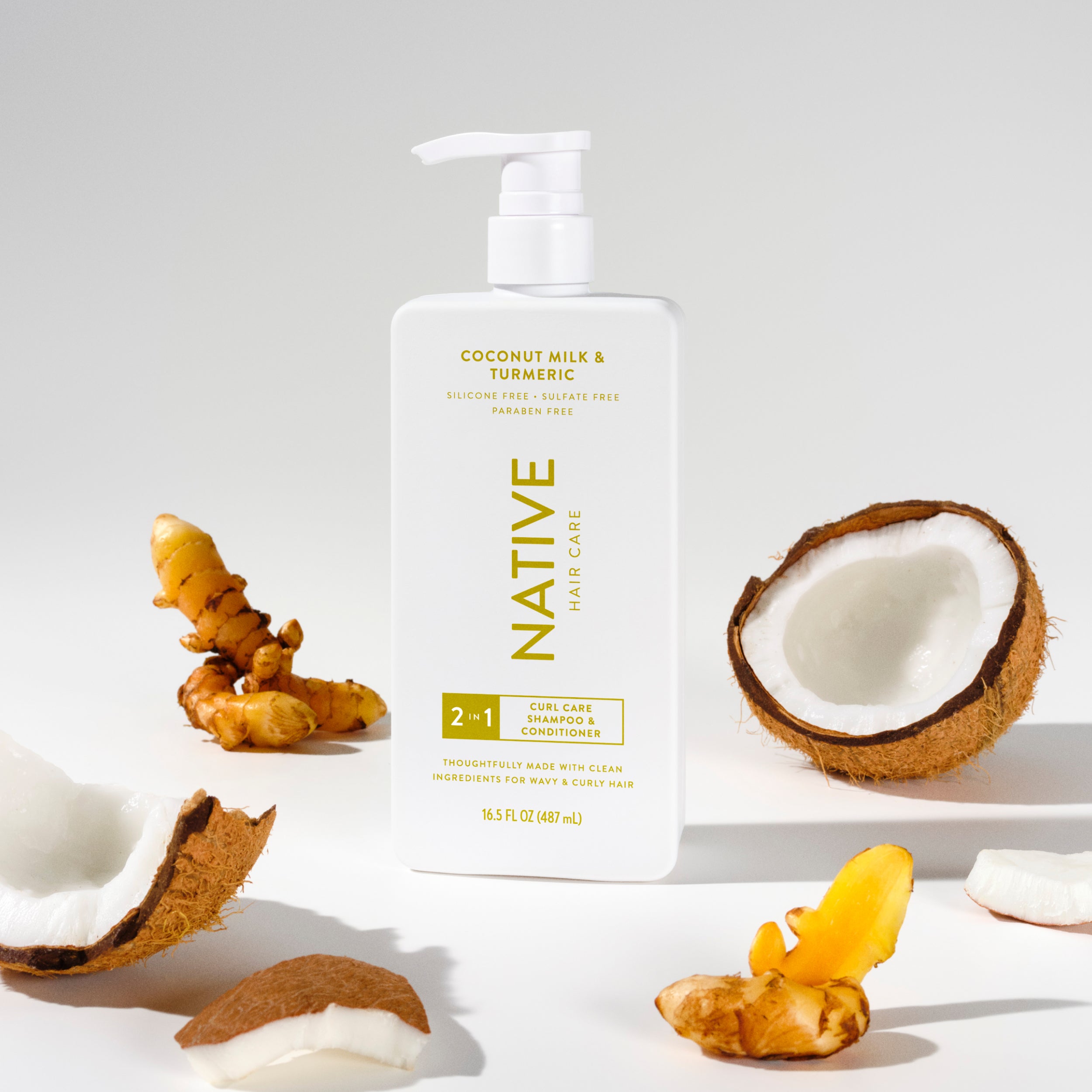 Coconut Milk and Turmeric Curl Care 2 in 1 Shampoo and Conditioner Classic 16.5oz Care Collection