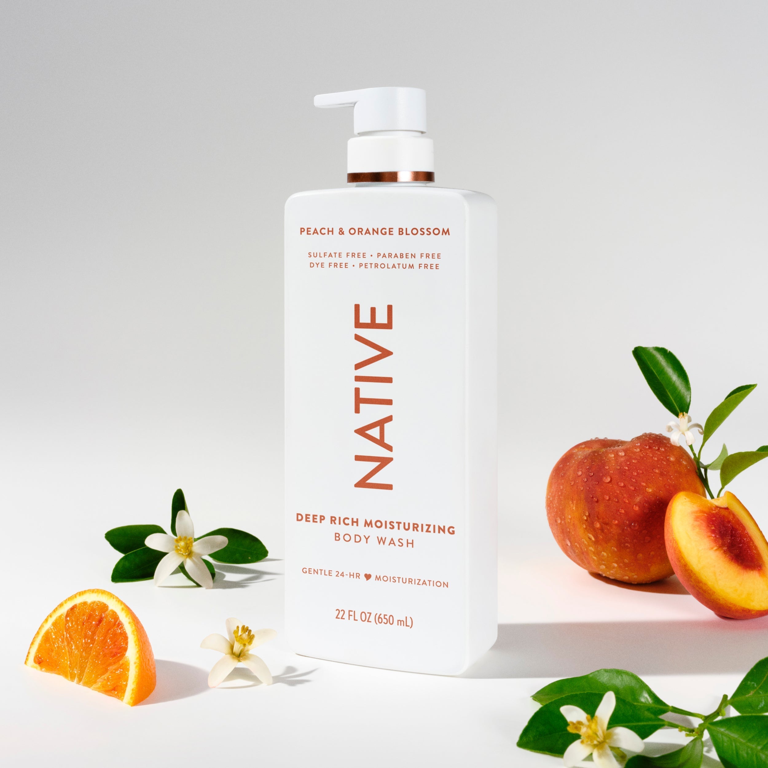 Peach and Orange Blossom Moisturizing Body Wash Classic 22oz Care Collection