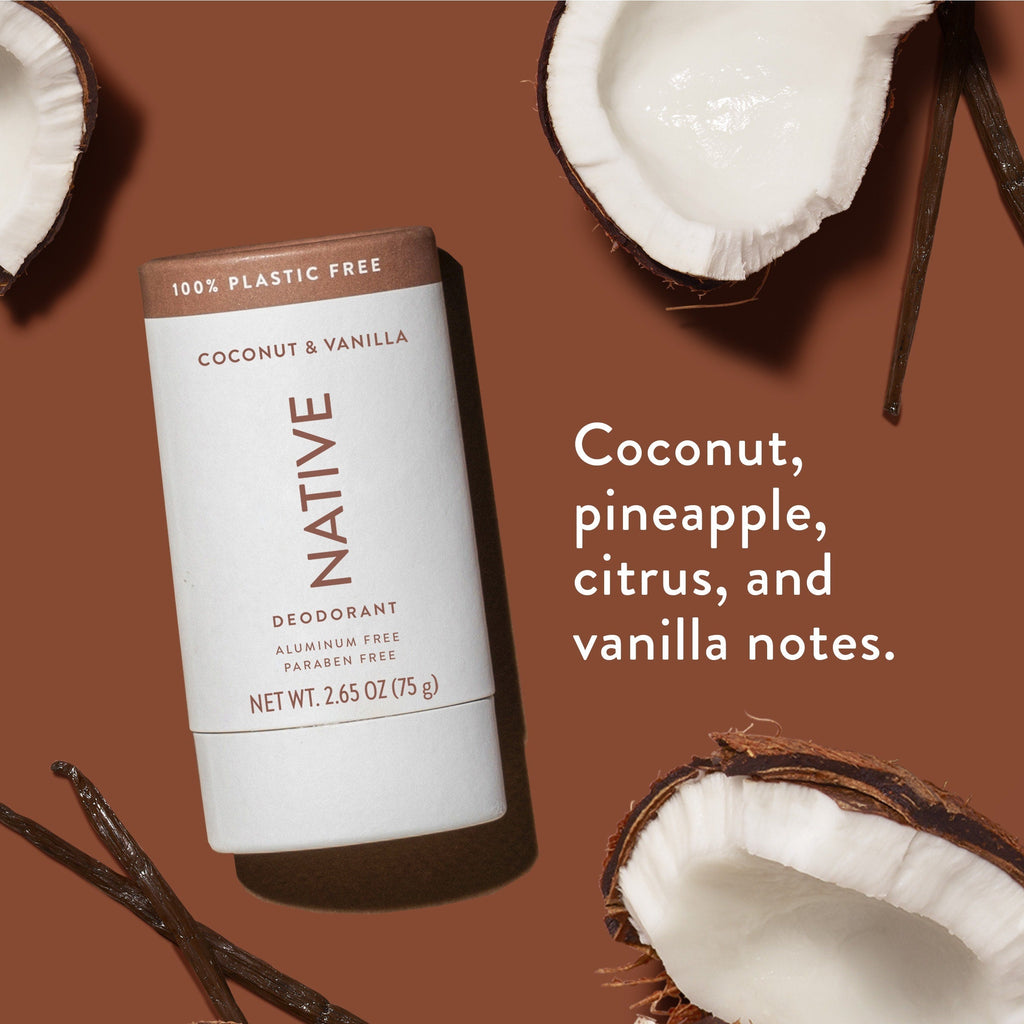 Coconut and Vanilla Plastic Free Deodorant Stick Classic 2.65oz Care Collection