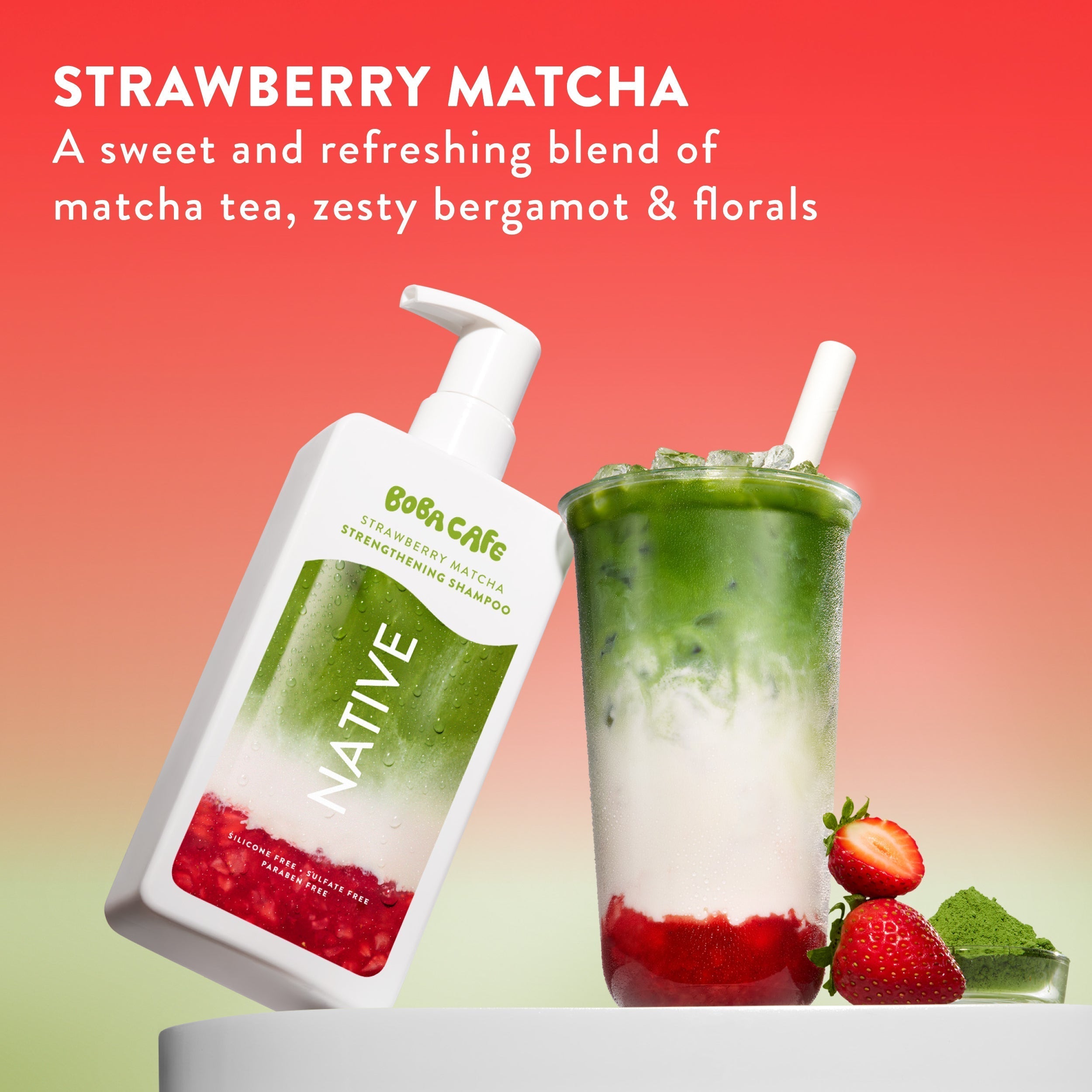 Strawberry Matcha Strengthening Shampoo Limited Edition 16.5oz Care Collection