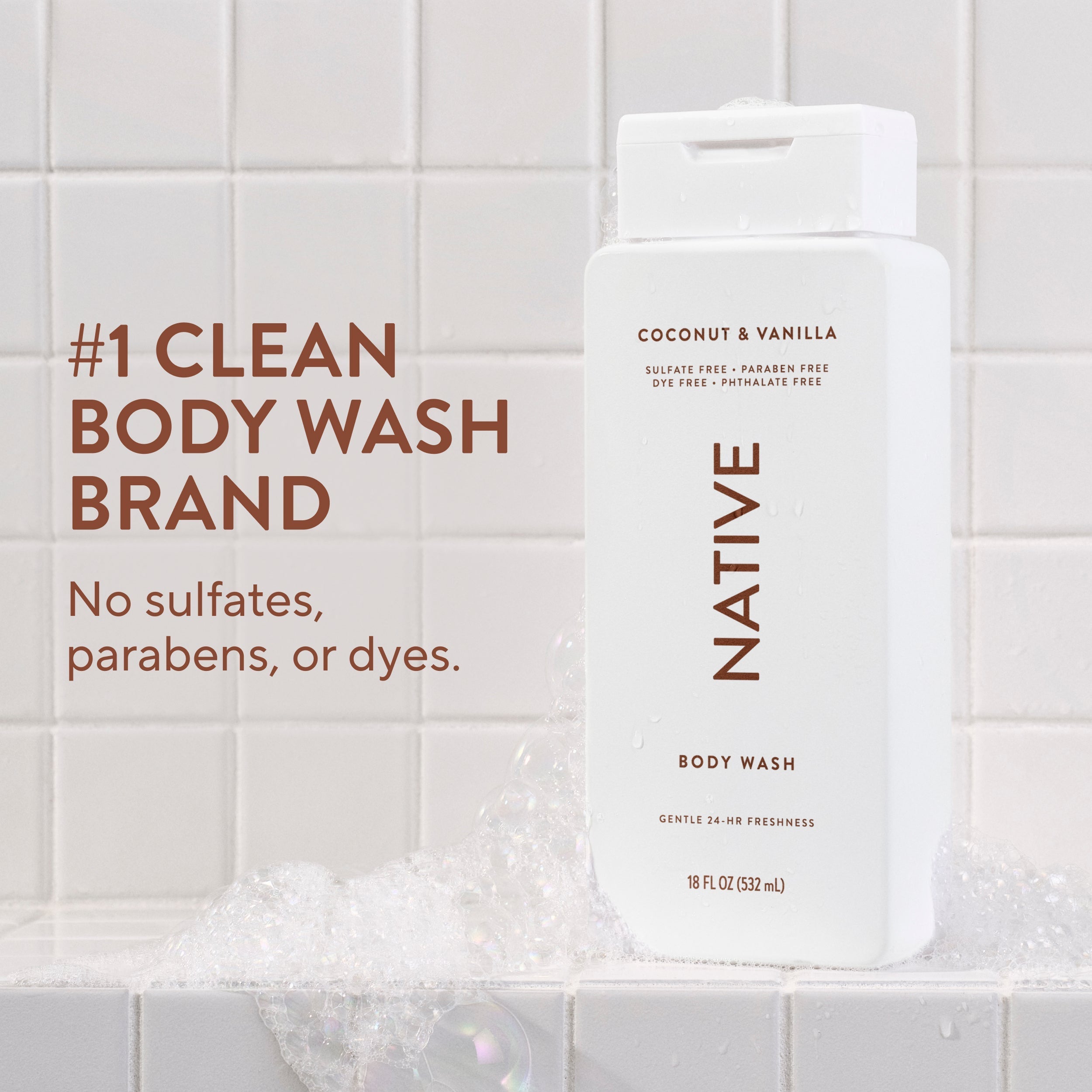 Coconut and Vanilla Body Wash Classic 18oz Care Collection