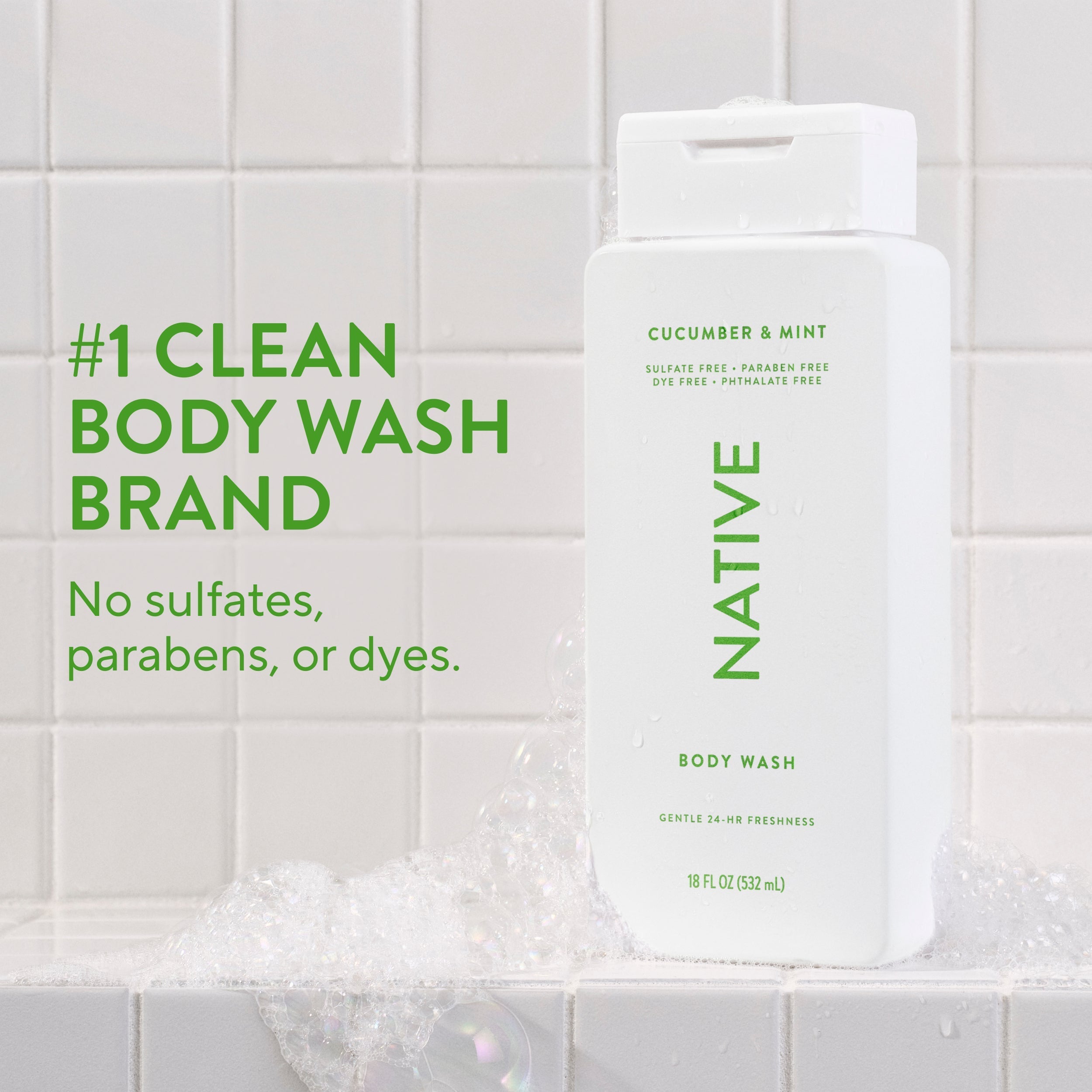 Cucumber and Mint Body Wash Classic 18oz Care Collection