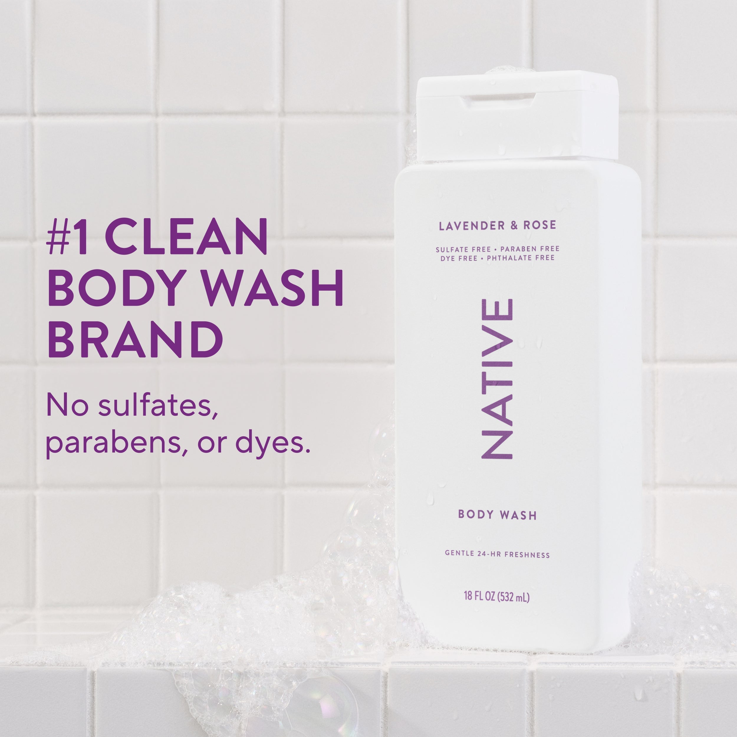 Lavender and Rose Body Wash Classic 18oz Care Collection