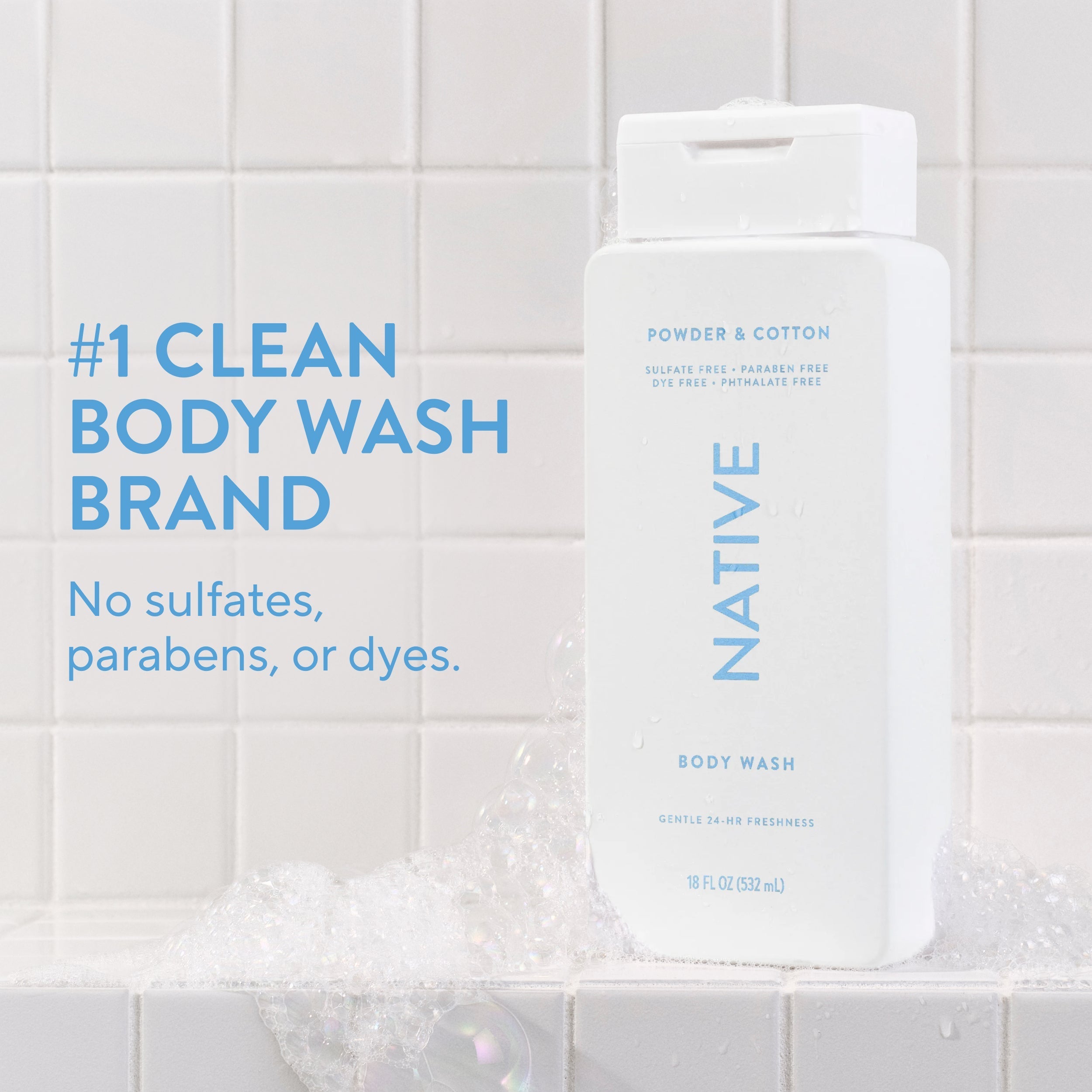 Powder and Cotton Body Wash Classic 18oz Care Collection