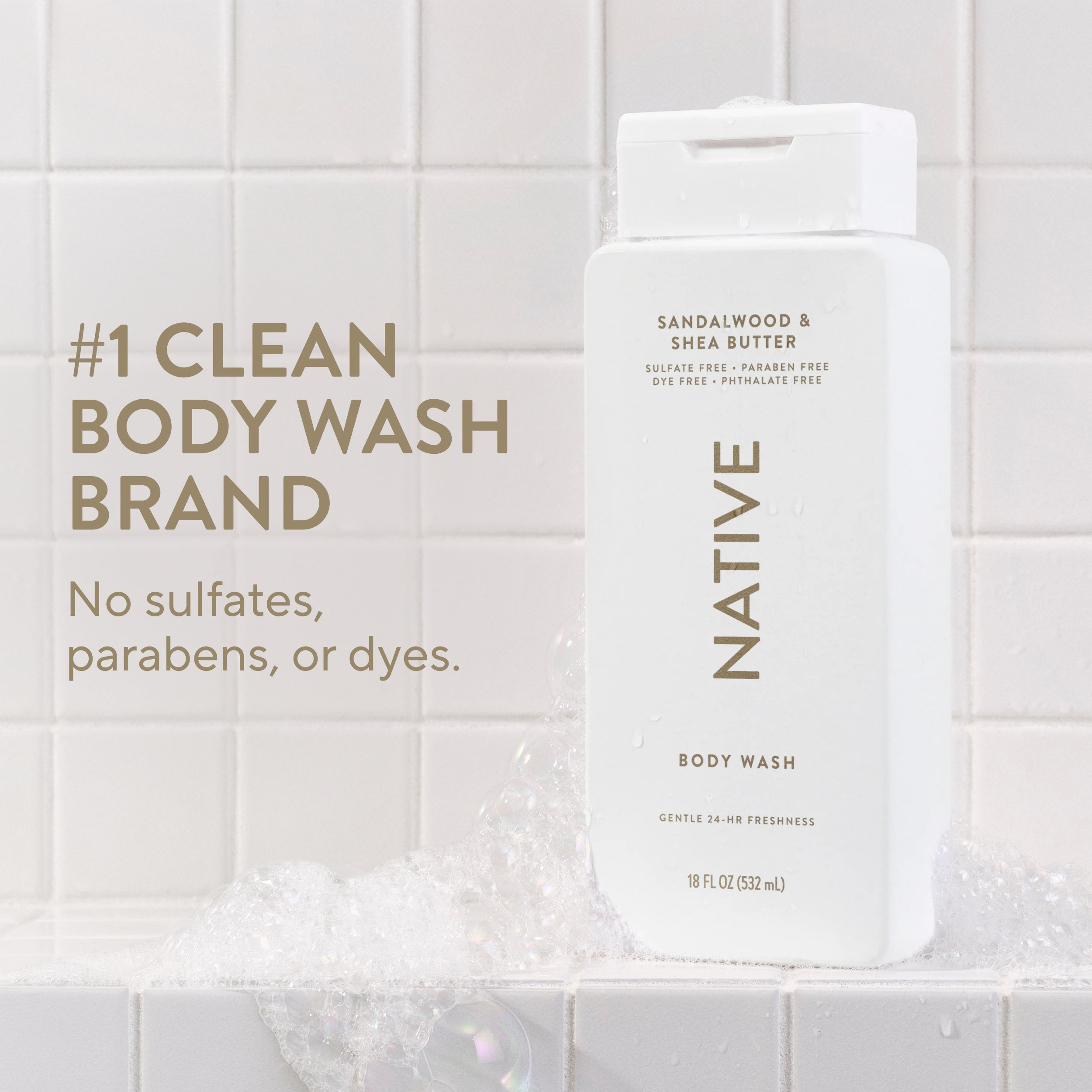 Sandalwood and Shea Butter Body Wash Classic 18oz Care Collection