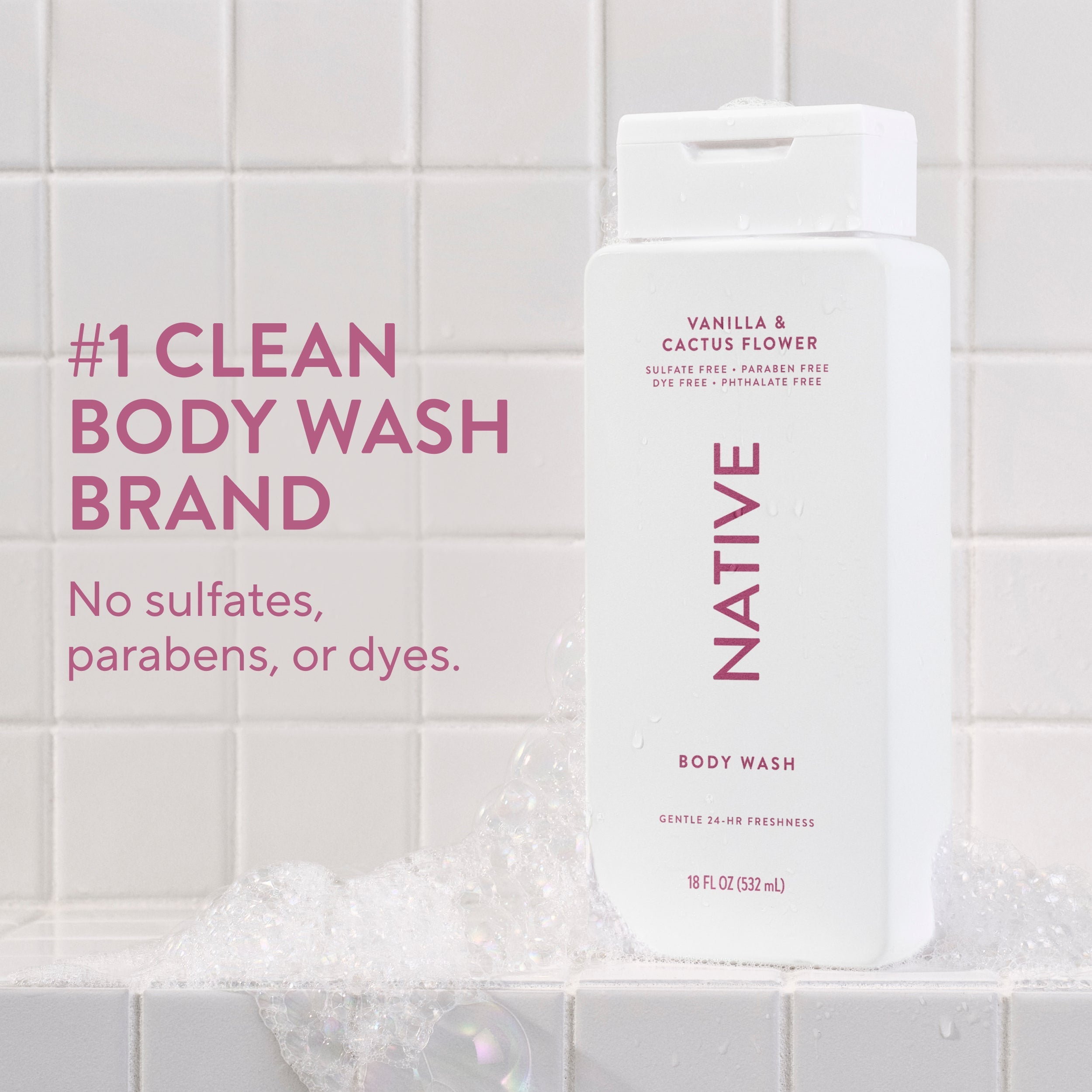 Vanilla and Cactus Flower Body Wash Classic 18oz Care Collection