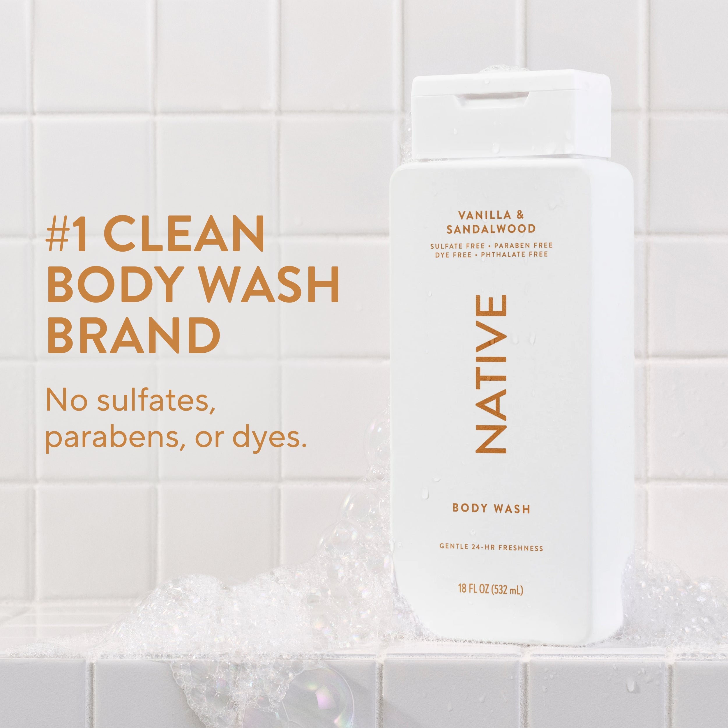 Vanilla and Sandalwood Body Wash Classic 18oz Care Collection