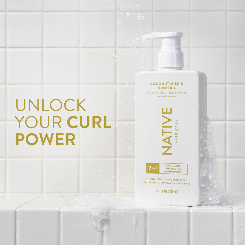 Coconut Milk and Turmeric Curl Care 2 in 1 Shampoo and Conditioner Classic 16.5oz Care Collection