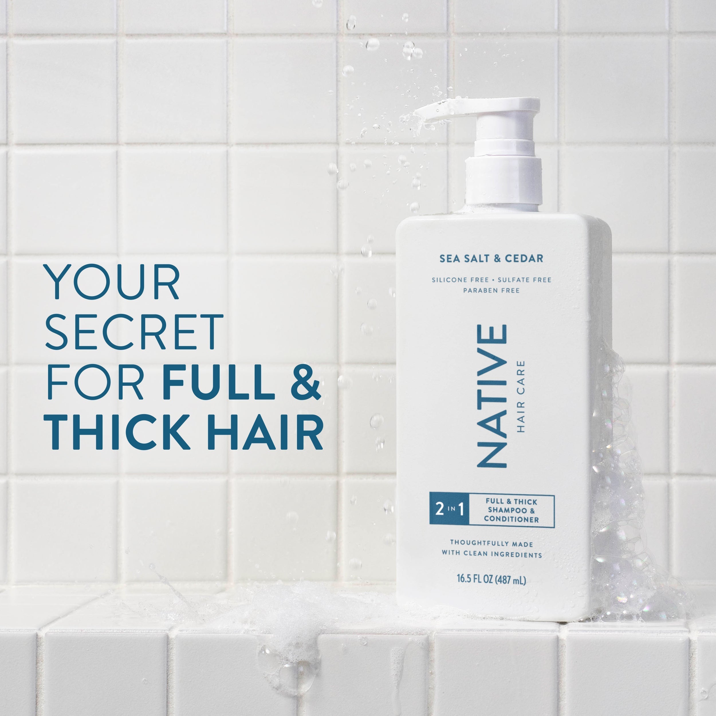 Sea Salt and Cedar Full and Thick 2 in 1 Shampoo and Conditioner Classic 16.5oz Care Collection