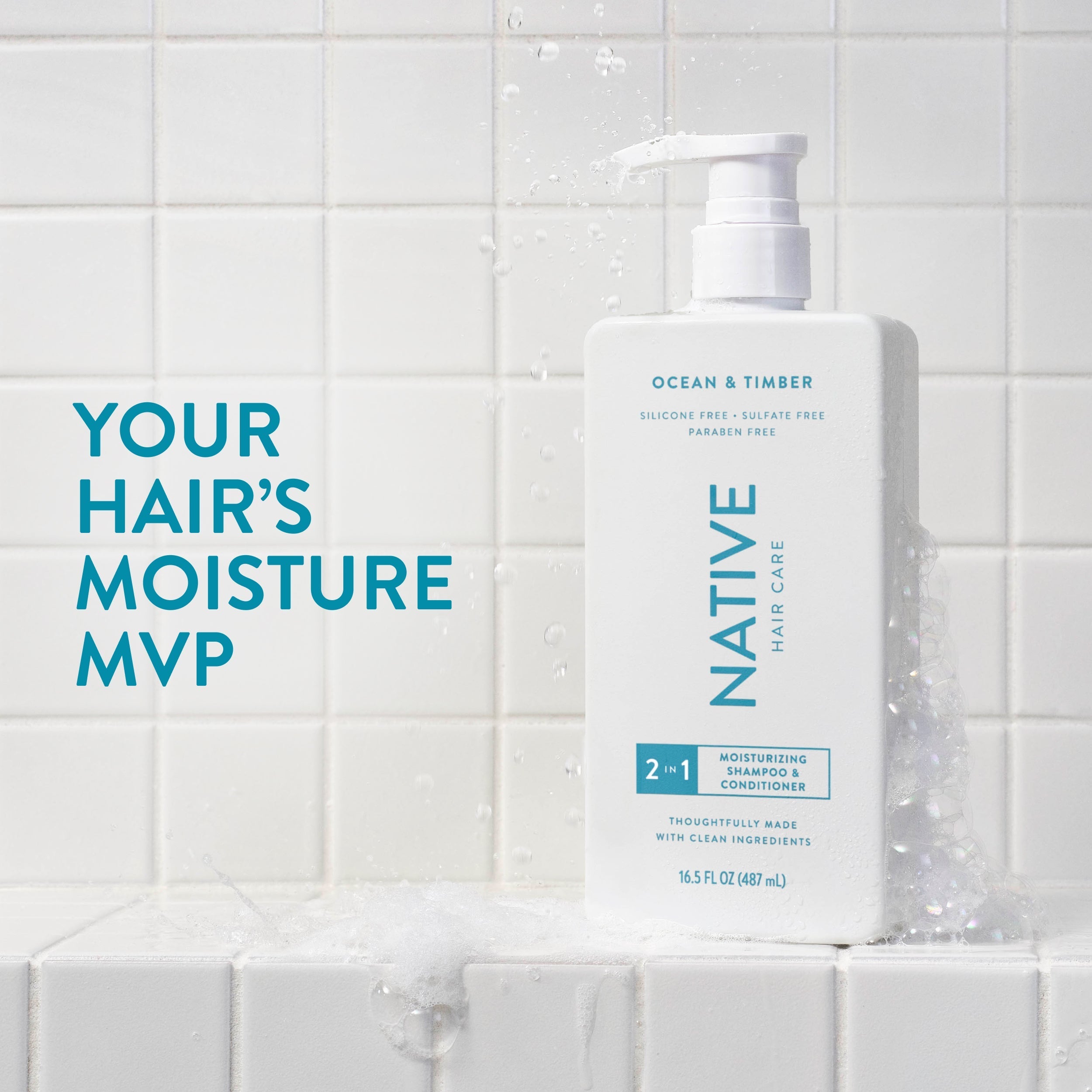 Ocean and Timber Moisturizing 2 in 1 Shampoo and Conditioner Classic 16.5oz Care Collection