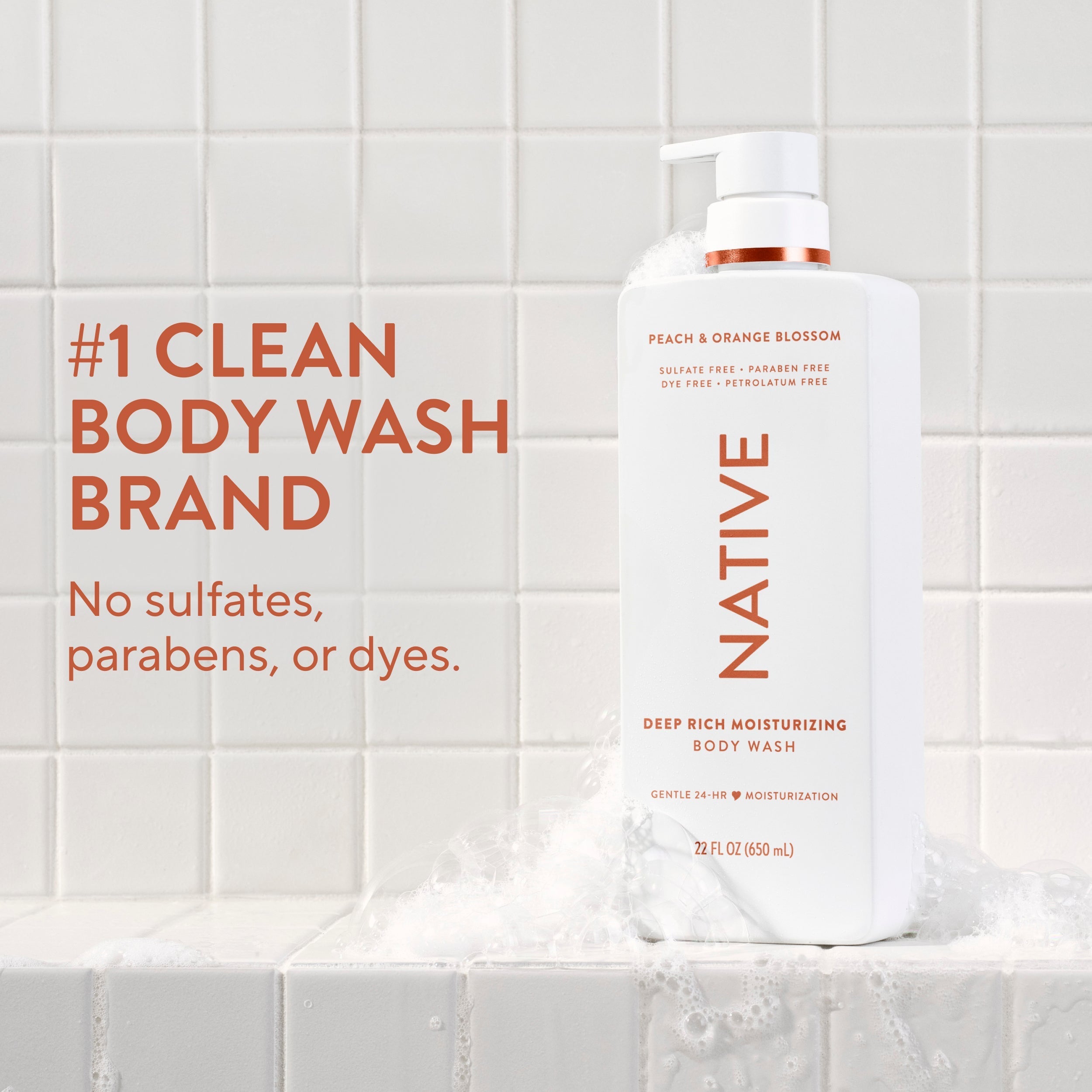 Peach and Orange Blossom Moisturizing Body Wash Classic 22oz Care Collection