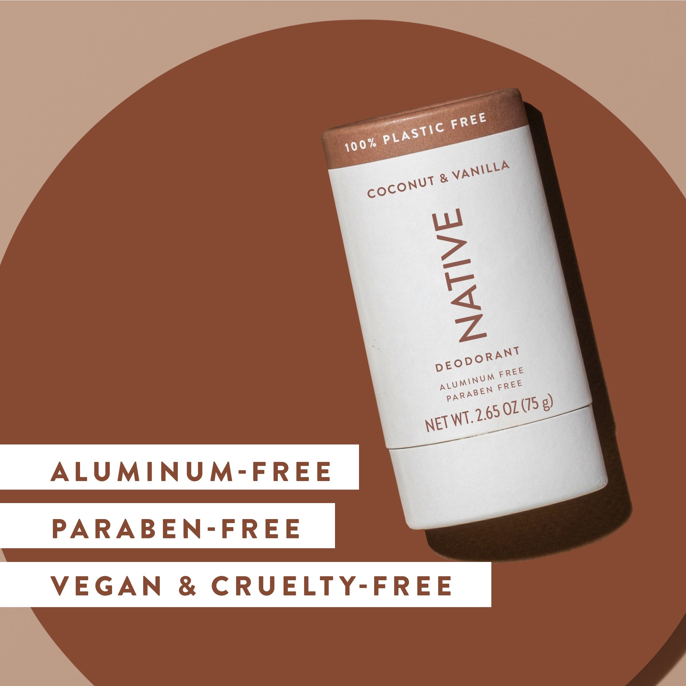 Coconut and Vanilla Plastic Free Deodorant Stick Classic 2.65oz Care Collection