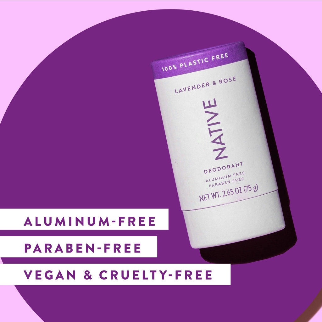 Lavender and Rose Plastic Free Deodorant Stick Classic 2.65oz Care Collection