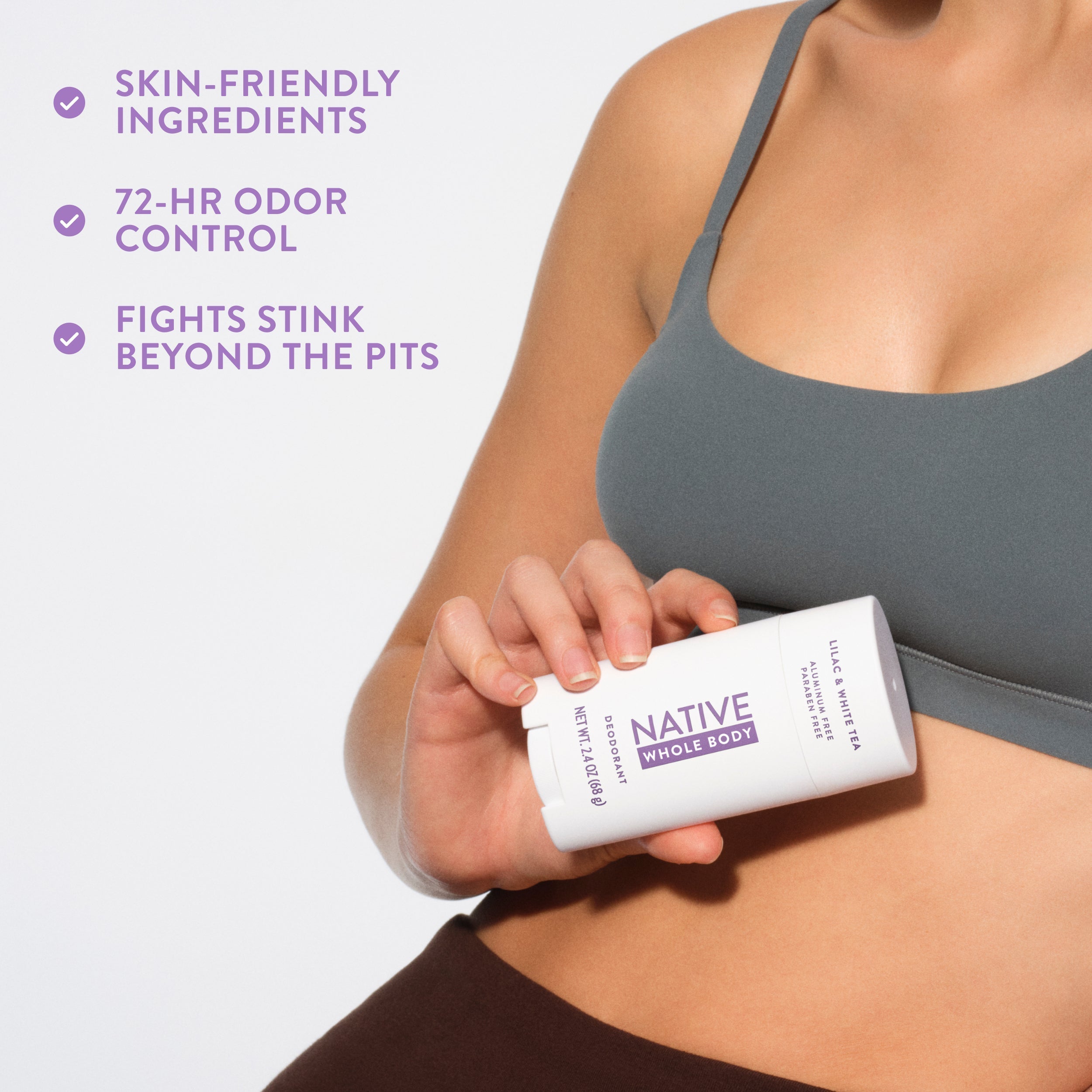 Lilac and White Tea Whole Body Deodorant Stick Classic 2.4oz Care Collection