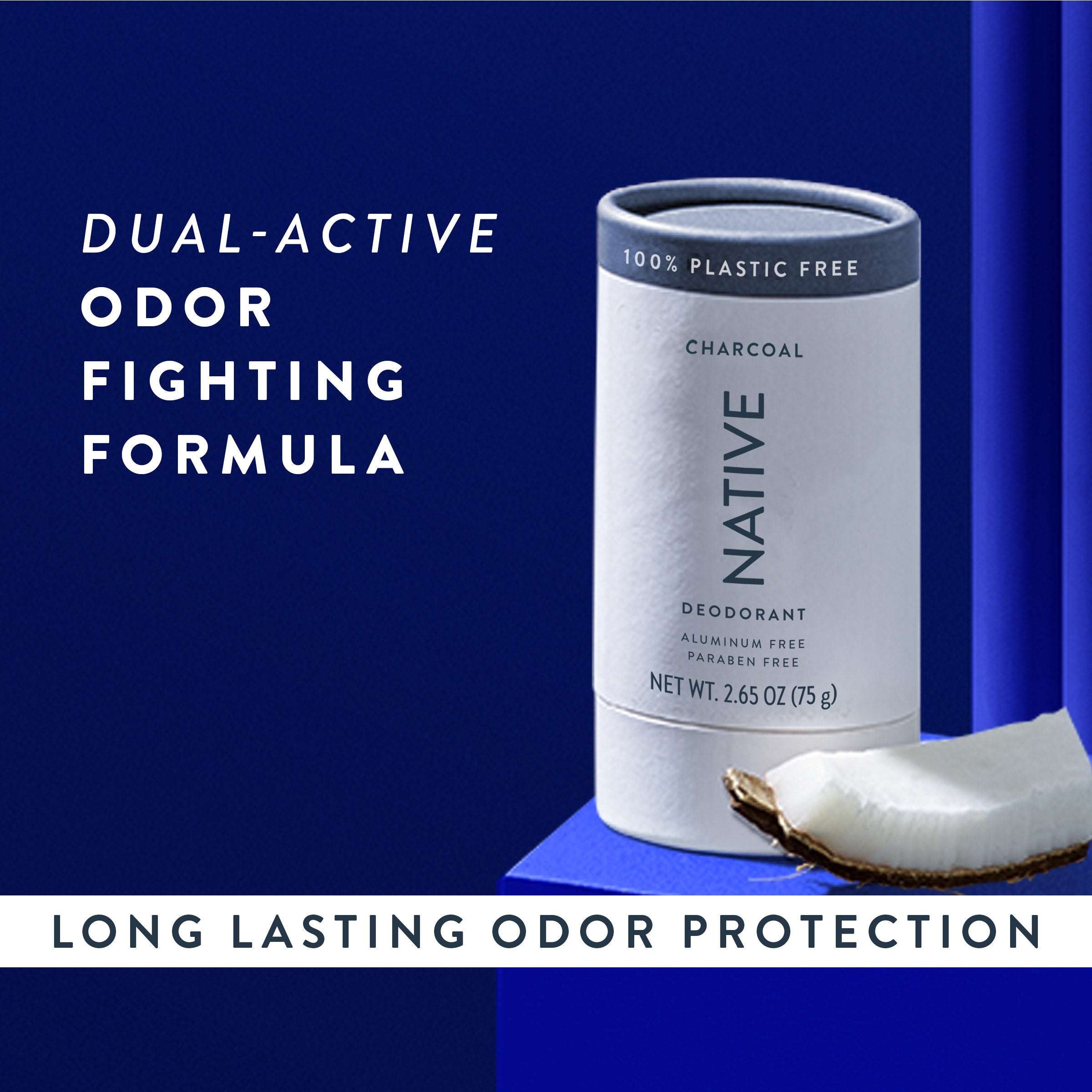 Charcoal Plastic Free Deodorant Stick Classic 2.65oz Care Collection