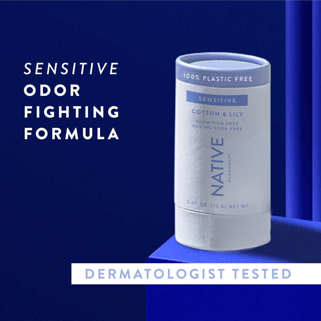 Cotton and Lily Plastic Free Sensitive Deodorant Stick Classic 2.65oz Care Collection