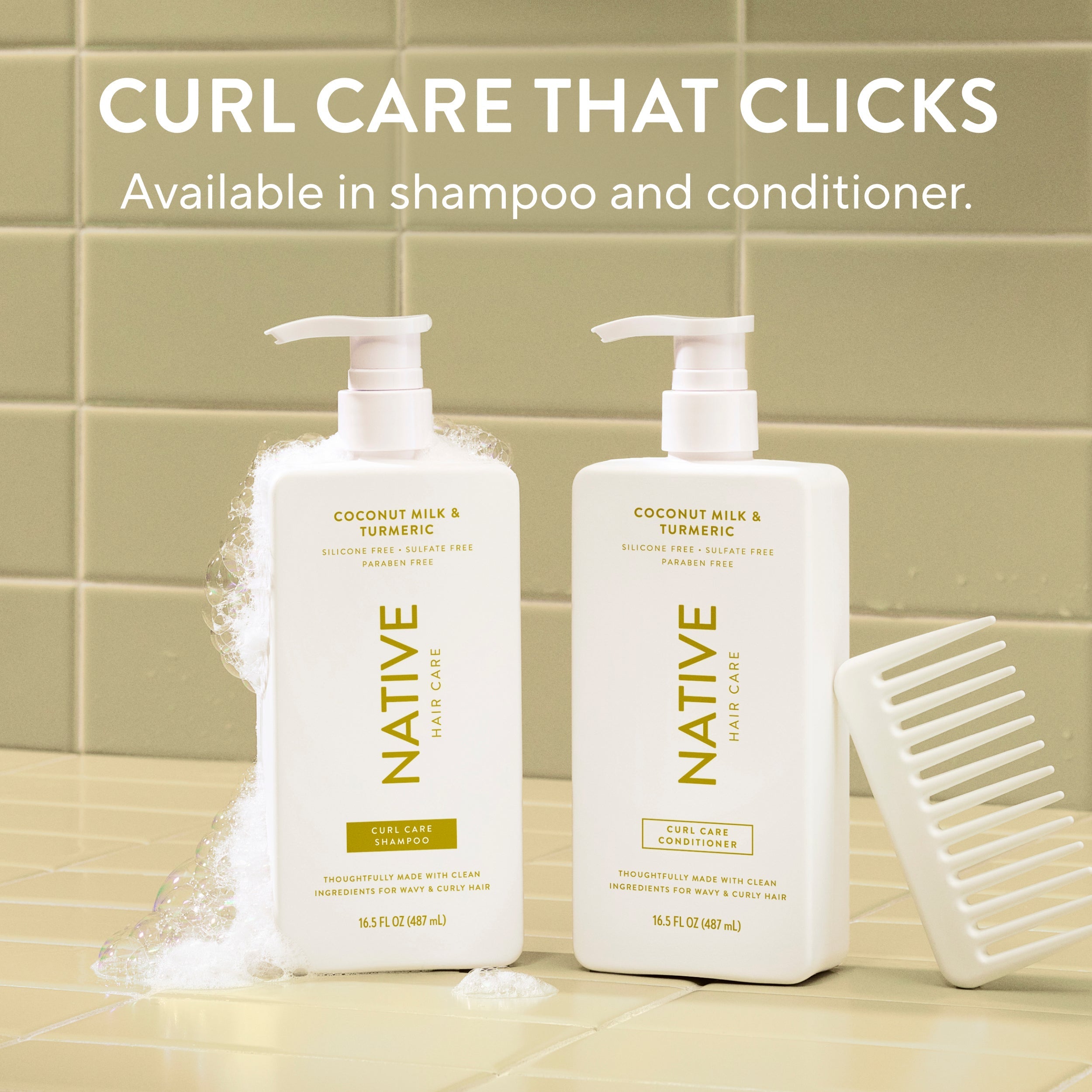 Coconut Milk and Turmeric Curl Care Shampoo Classic 16.5oz Care Collection