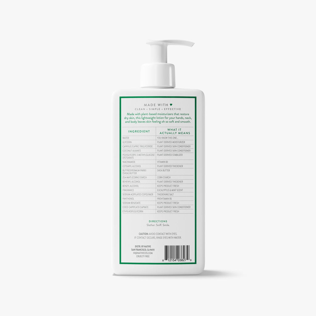 Eucalyptus and Mint Body Lotion Classic 16.5oz Care Collection