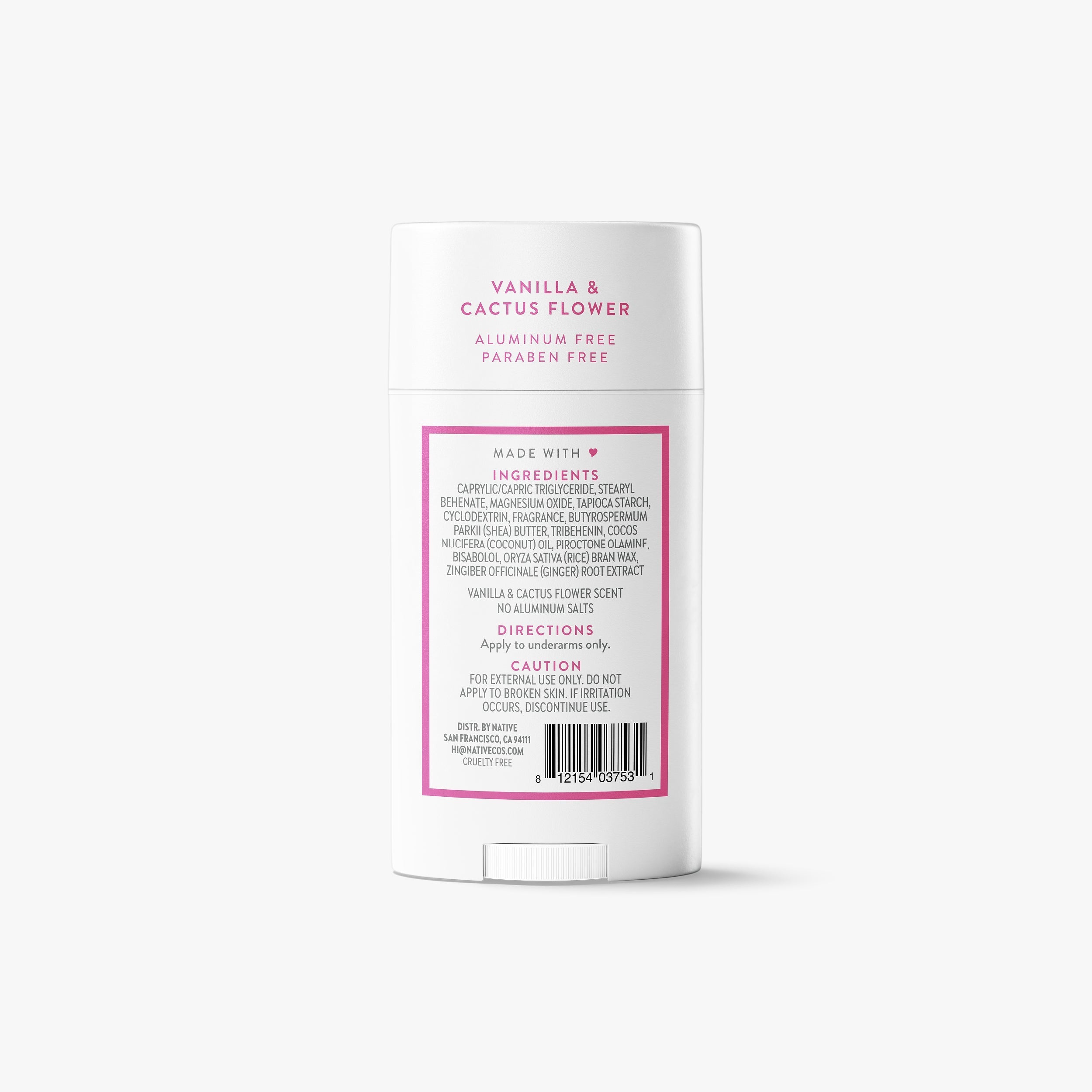 Vanilla and Cactus Flower Deodorant Stick Classic 2.65oz Care Collection