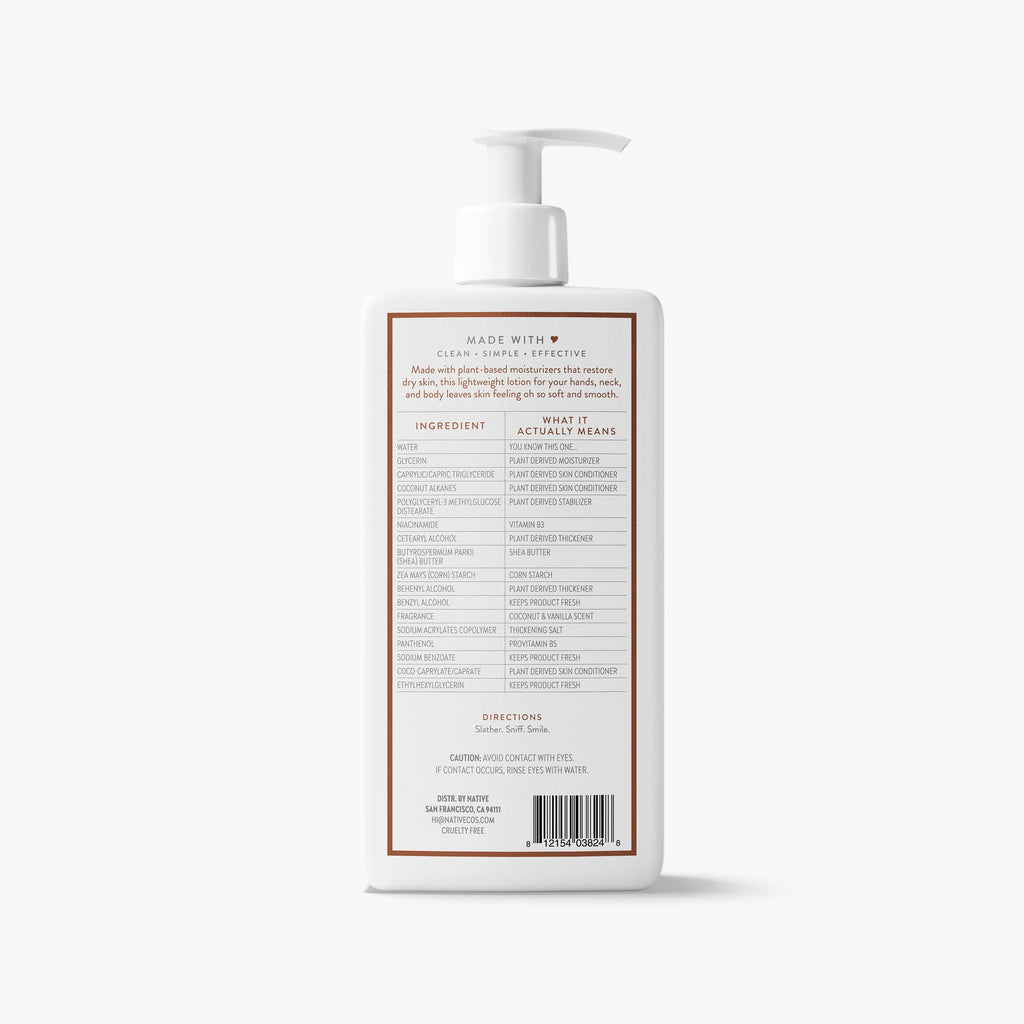 Coconut and Vanilla Body Lotion Classic 16.5oz Care Collection