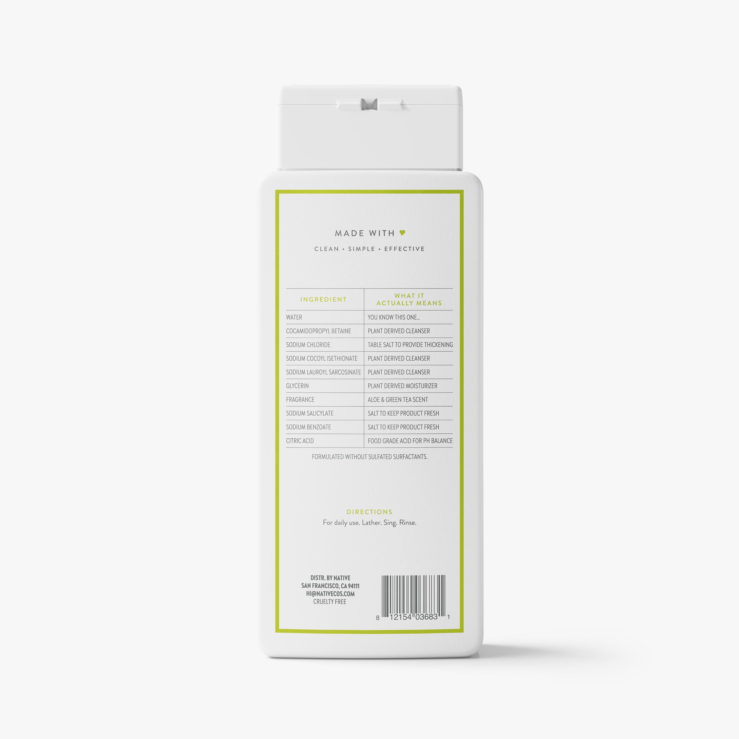 Aloe and Green Tea Body Wash Classic 18oz Care Collection
