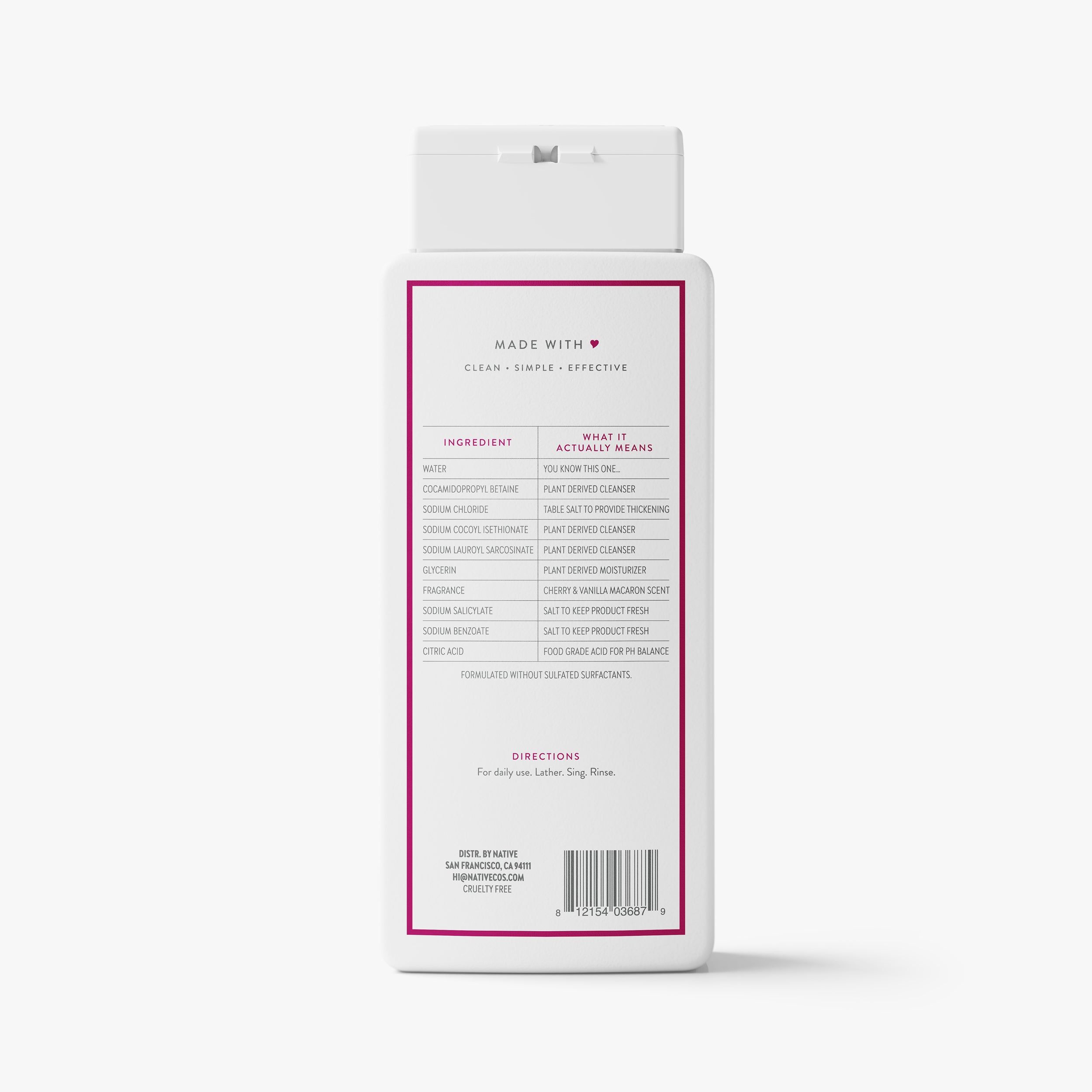 Cherry and Vanilla Macaron Body Wash Classic 18oz Care Collection