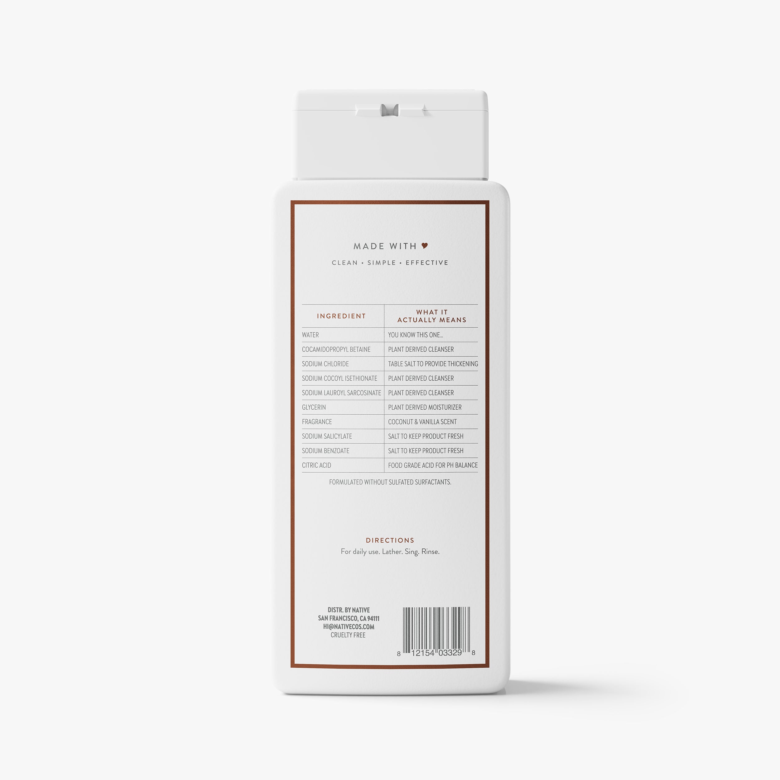 Coconut and Vanilla Body Wash Classic 18oz Care Collection