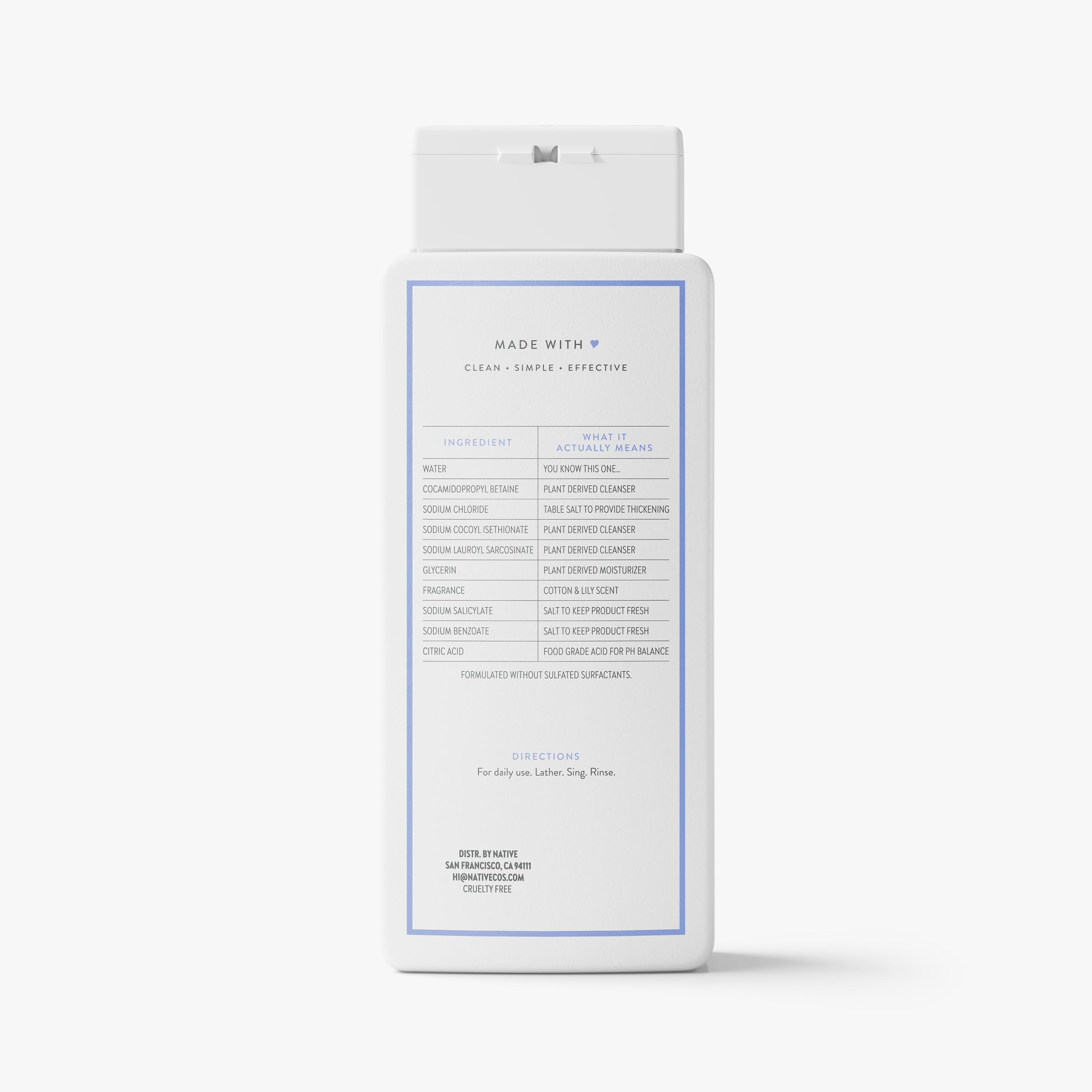 Cotton and Lily Body Wash Classic 18oz Care Collection