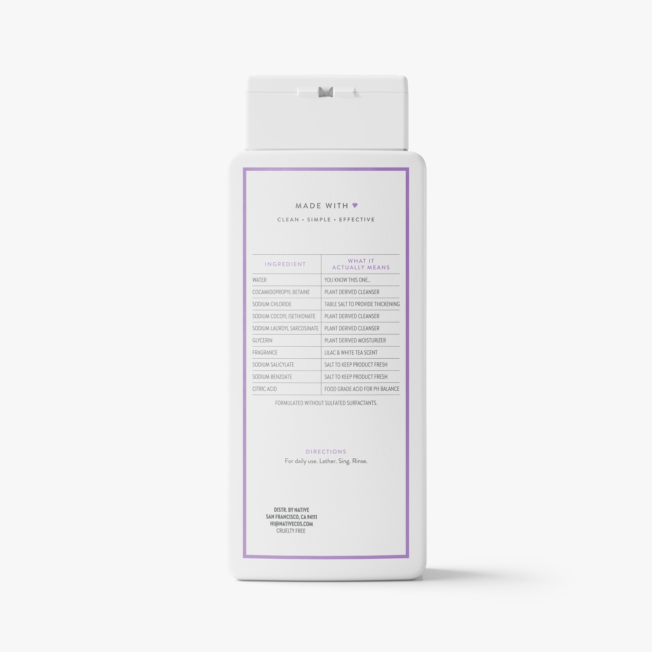Lilac and White Tea Body Wash Classic 18oz Care Collection