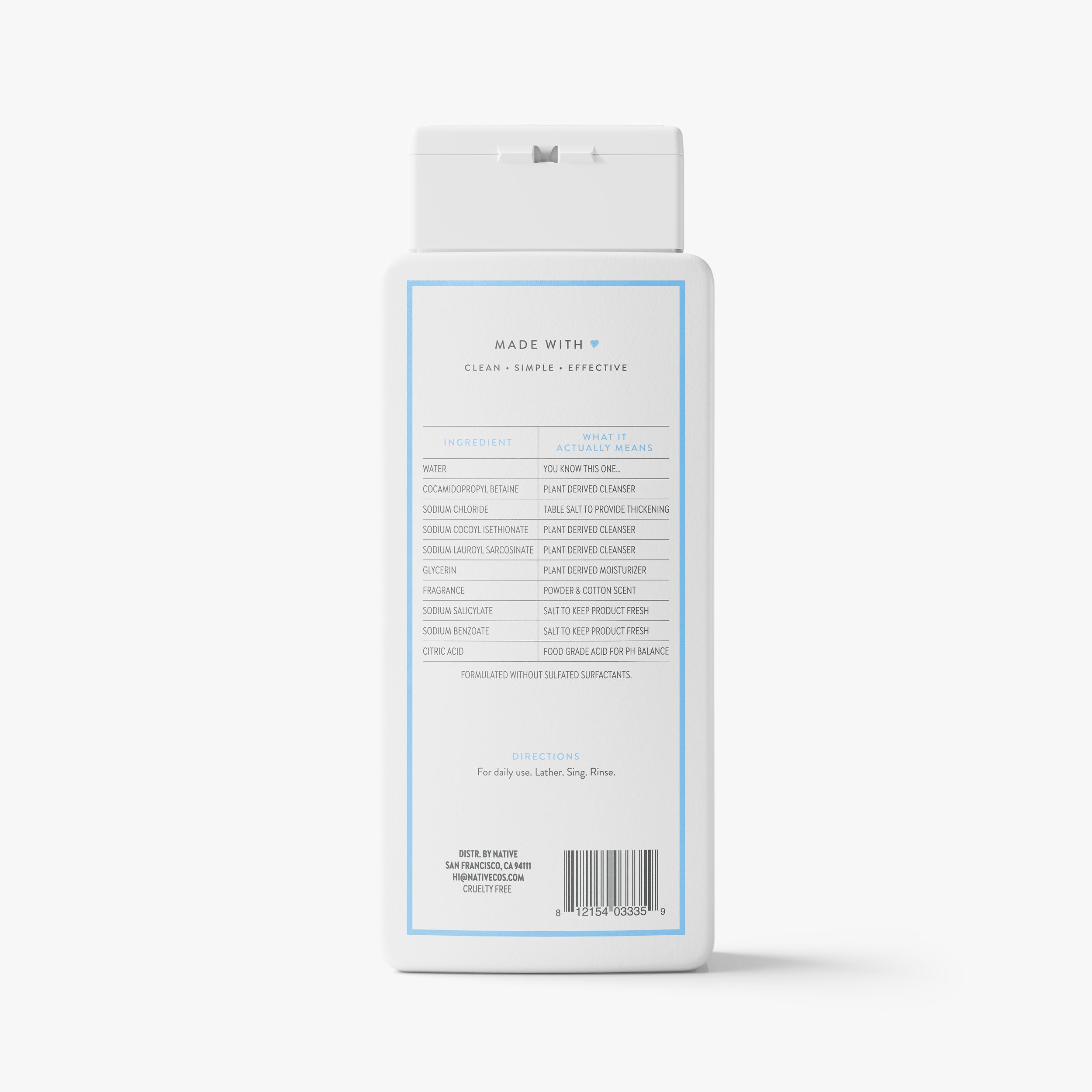 Powder and Cotton Body Wash Classic 18oz Care Collection