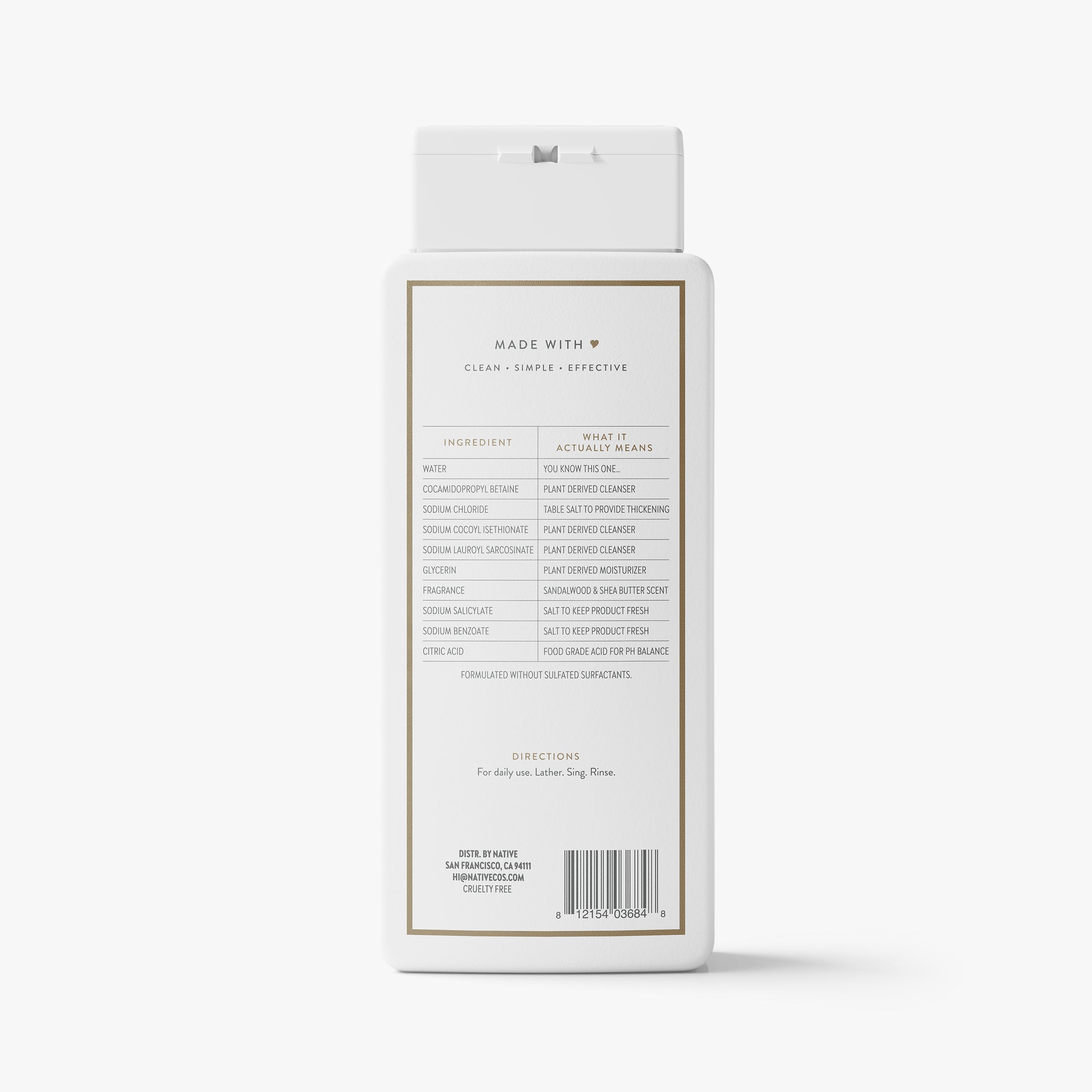 Sandalwood and Shea Butter Body Wash Classic 18oz Care Collection