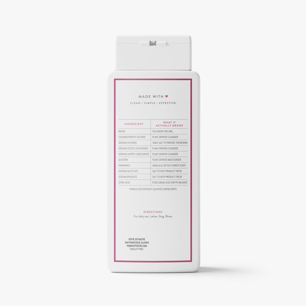 Vanilla and Cactus Flower Body Wash Classic 18oz Care Collection
