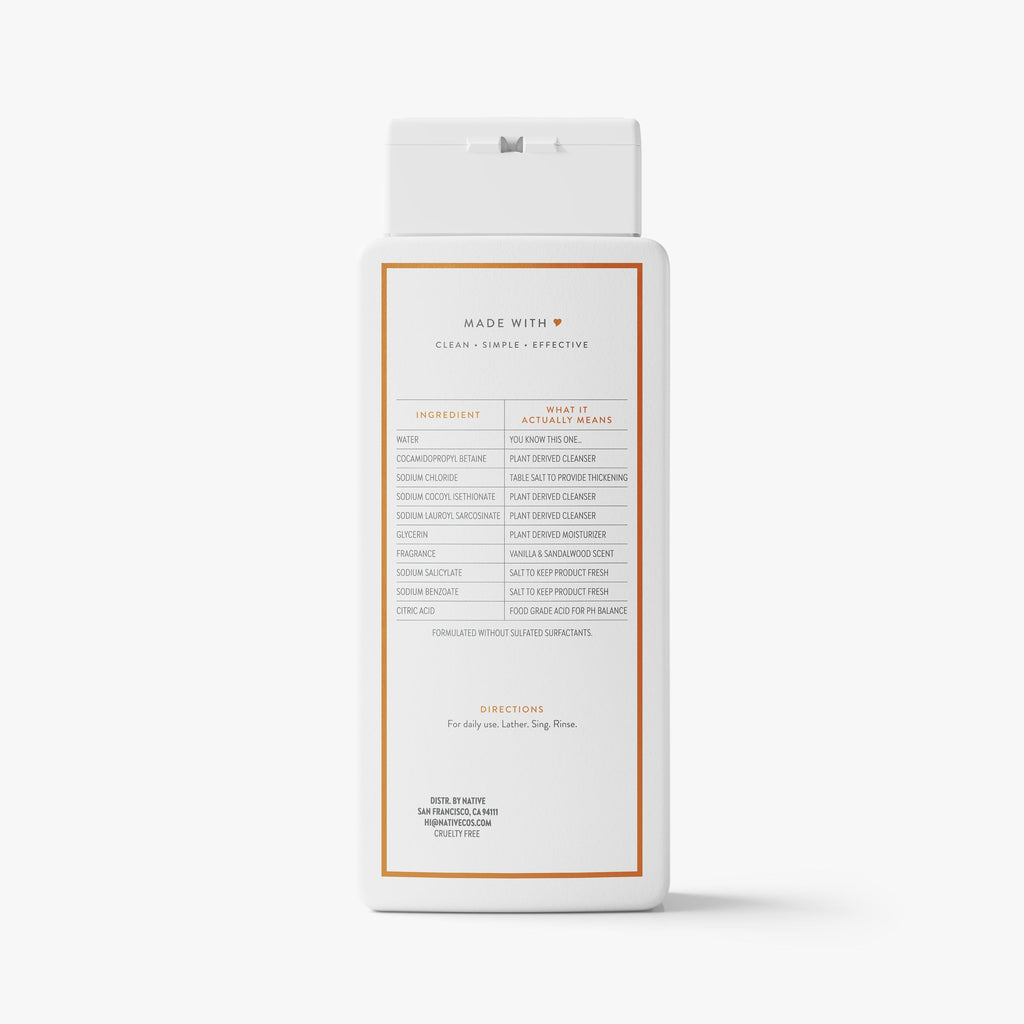 Vanilla and Sandalwood Body Wash Classic 18oz Care Collection