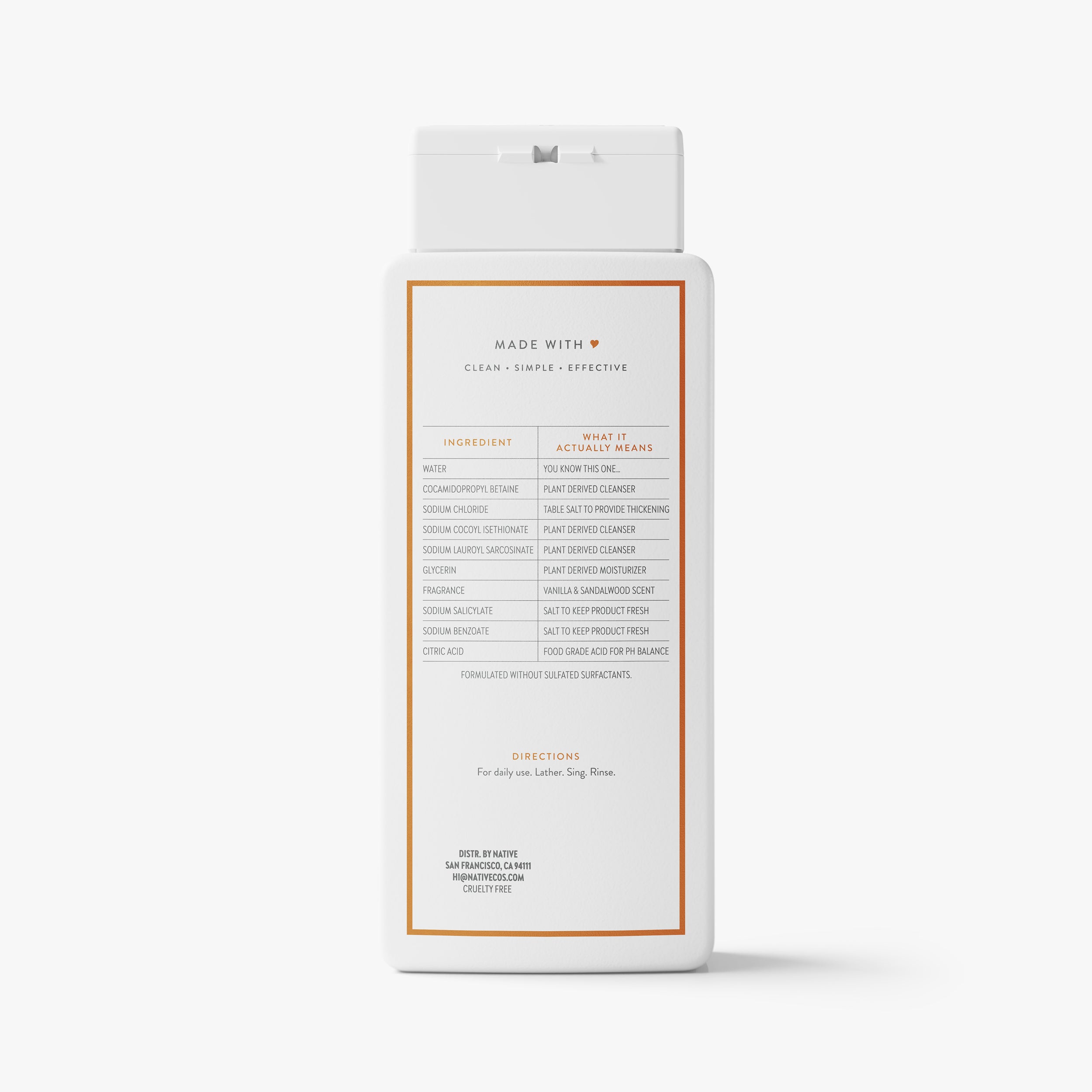 Vanilla and Sandalwood Body Wash Classic 18oz Care Collection