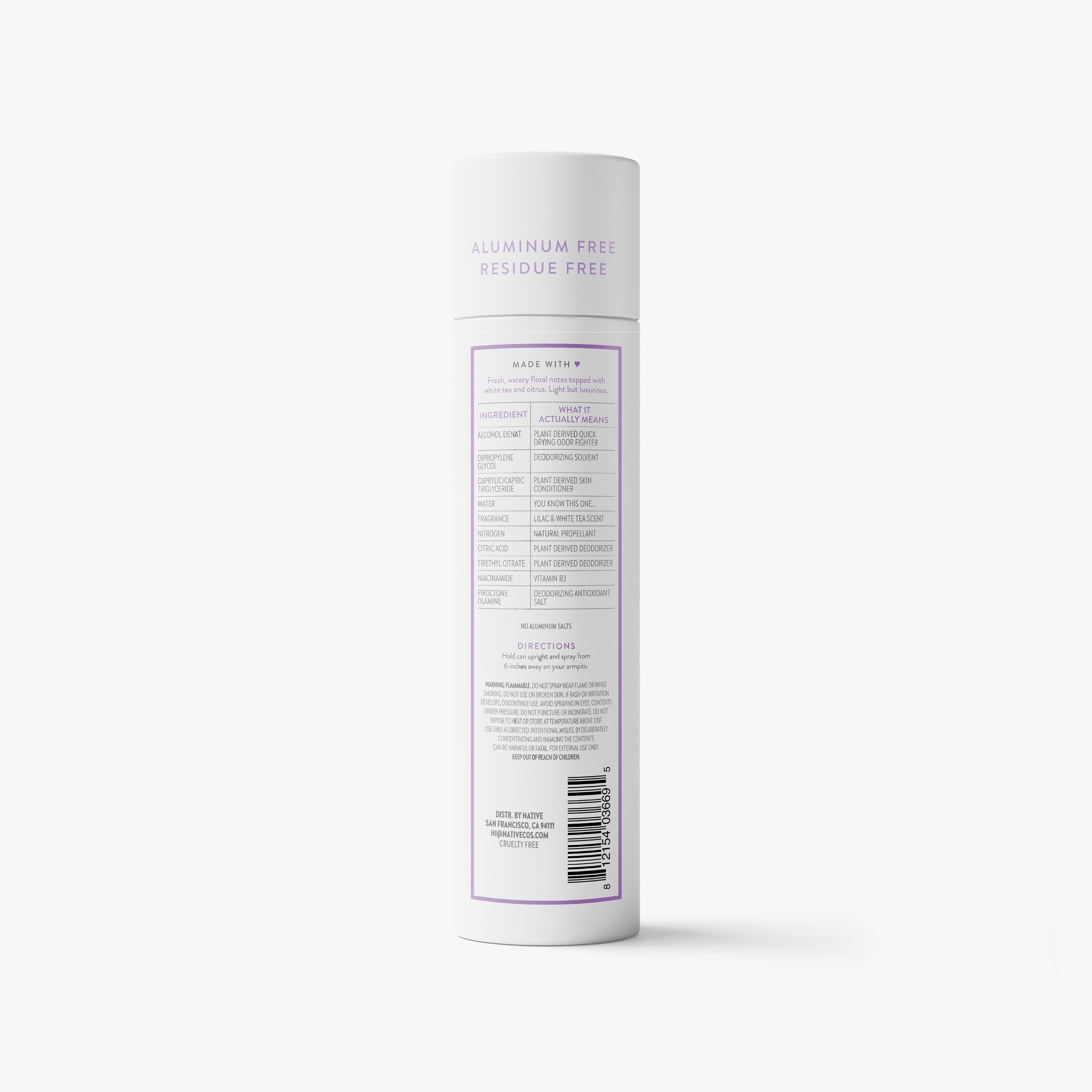 Lilac and White Tea Deodorant Spray Classic 3.5oz Care Collection