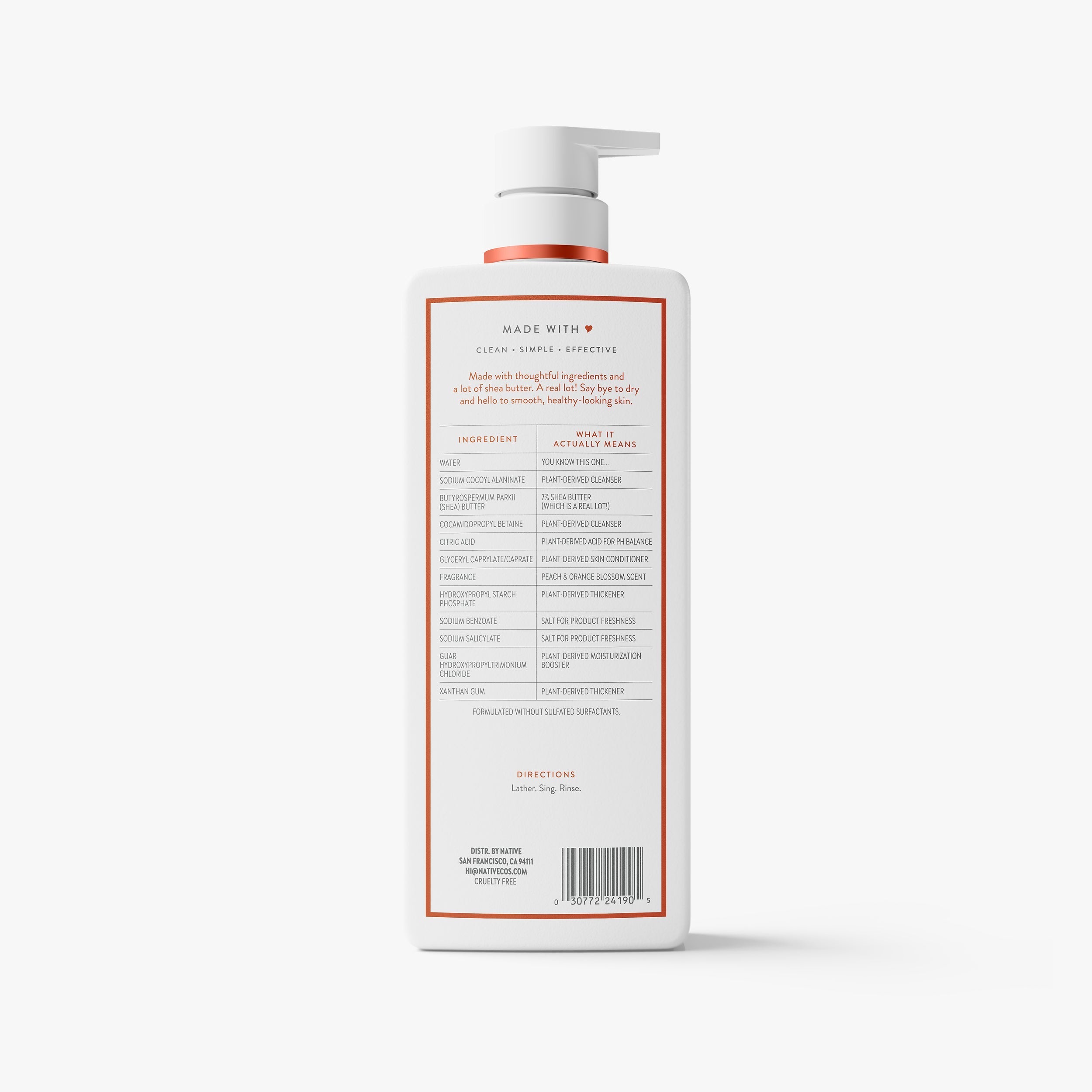 Peach and Orange Blossom Moisturizing Body Wash Classic 22oz Care Collection