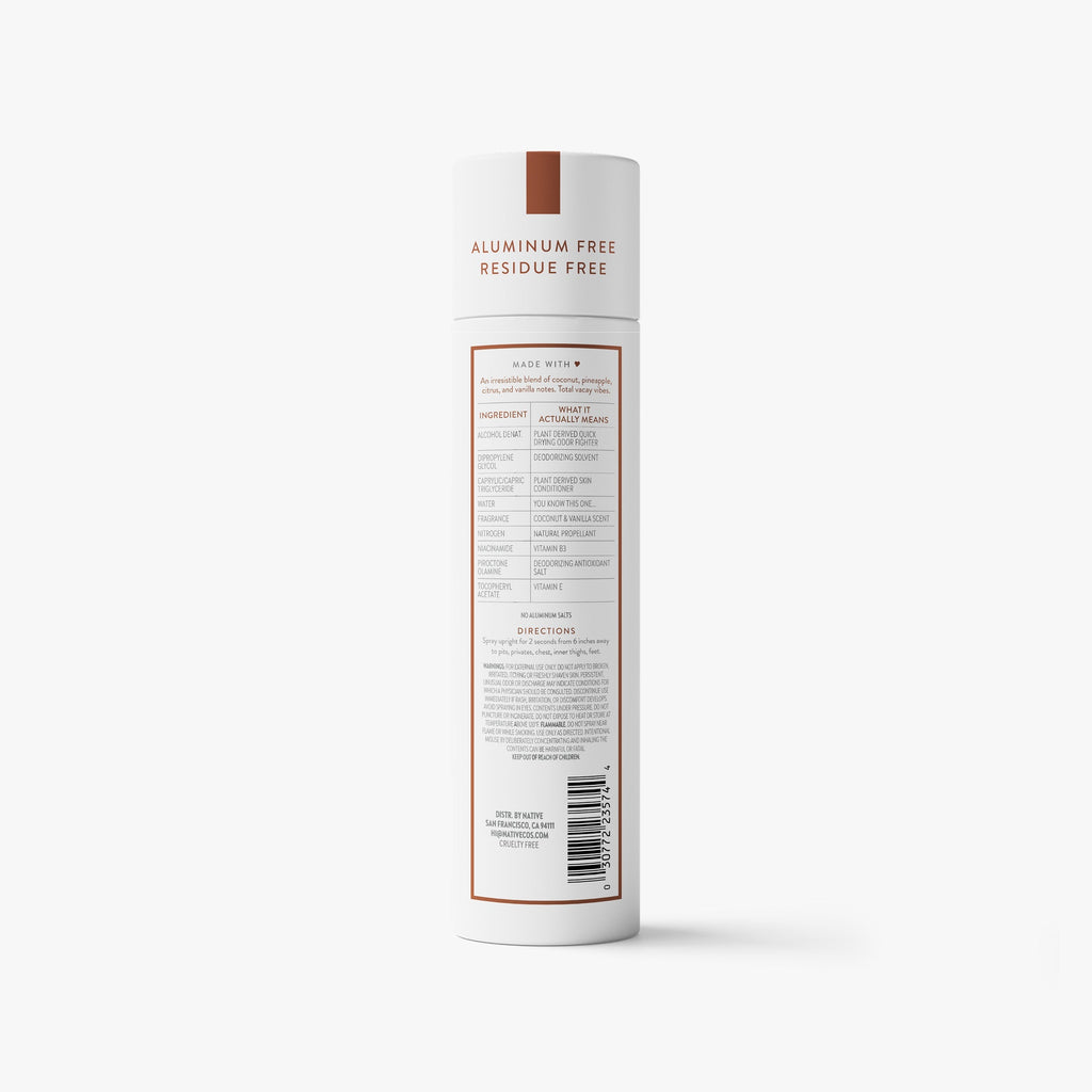 Coconut and Vanilla Whole Body Deodorant Spray Classic 3.5oz Care Collection