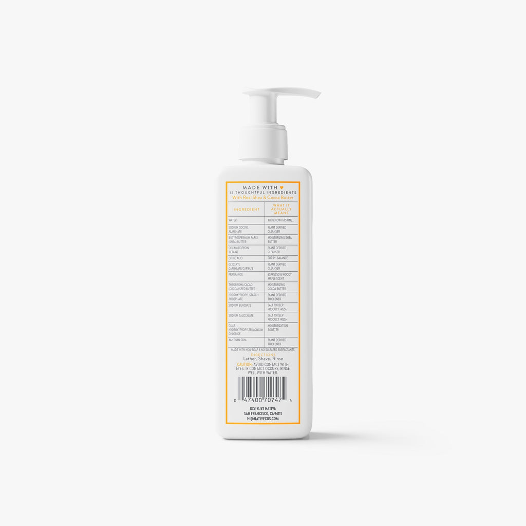 Espresso and Woody Maple Whole Body Shave Cream Classic 7.6oz Care Collection